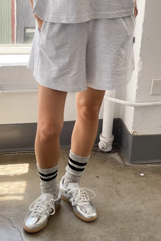 Flared Basketball Shorts - ICY GREY sold by Le Bon Shoppe