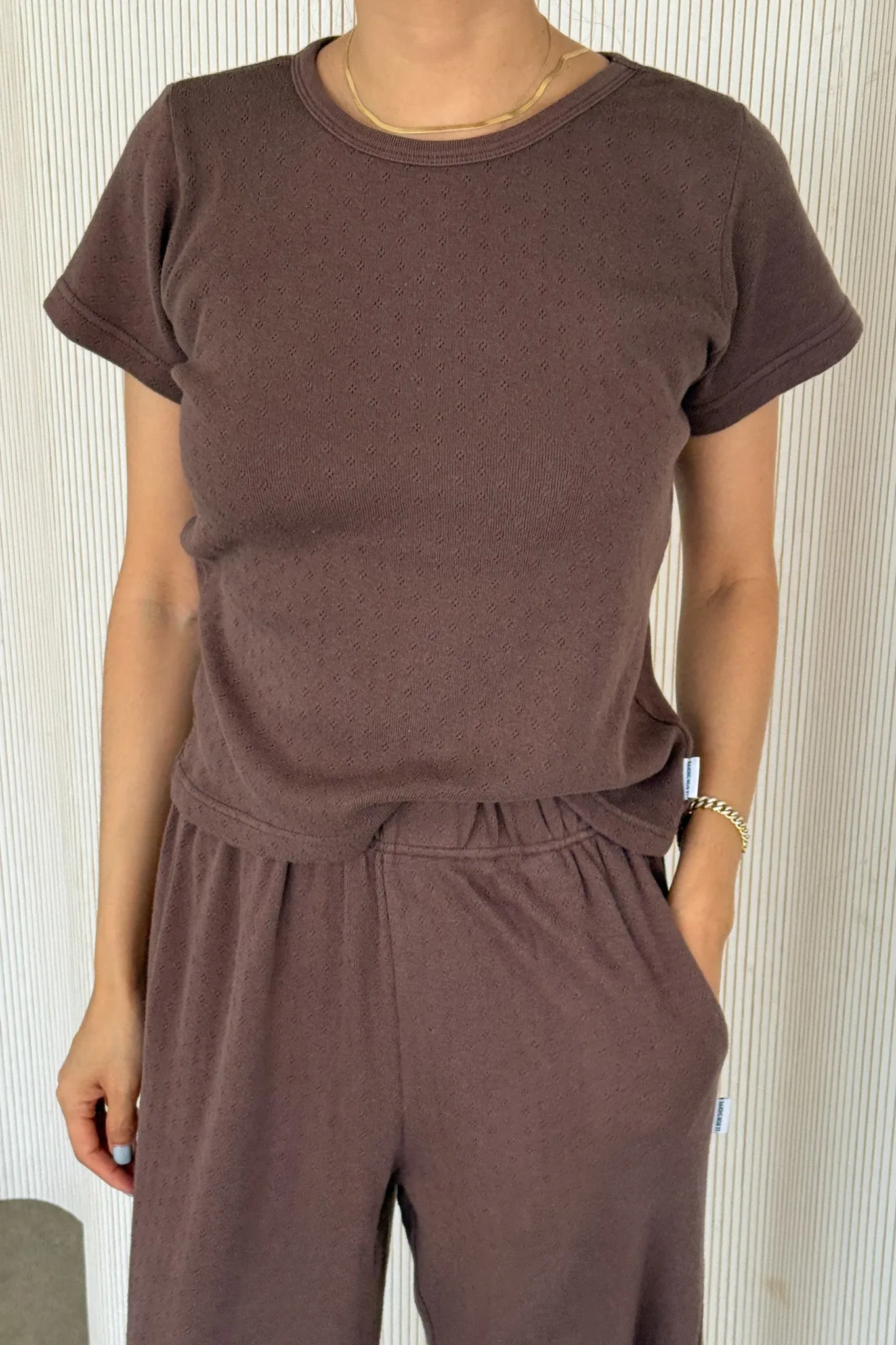 Pointelle Babe Tee- CHOCOLATE sold by Le Bon Shoppe product image thumbnail 2