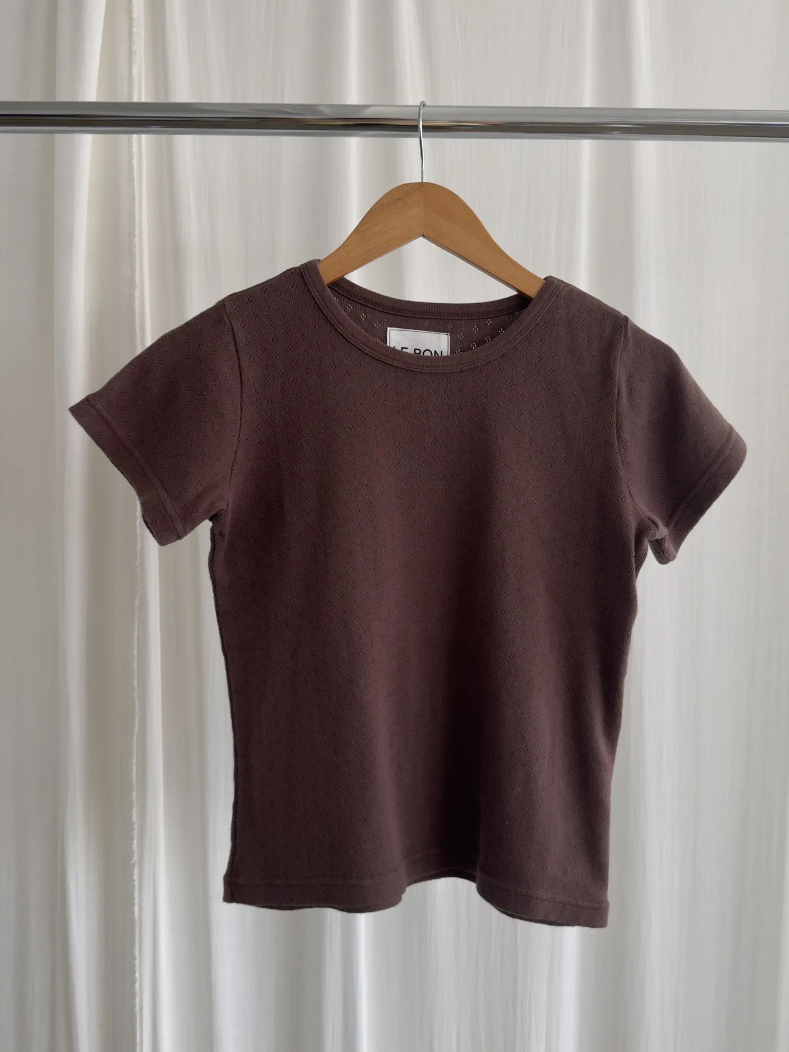 Pointelle Babe Tee- CHOCOLATE sold by Le Bon Shoppe product image thumbnail 4