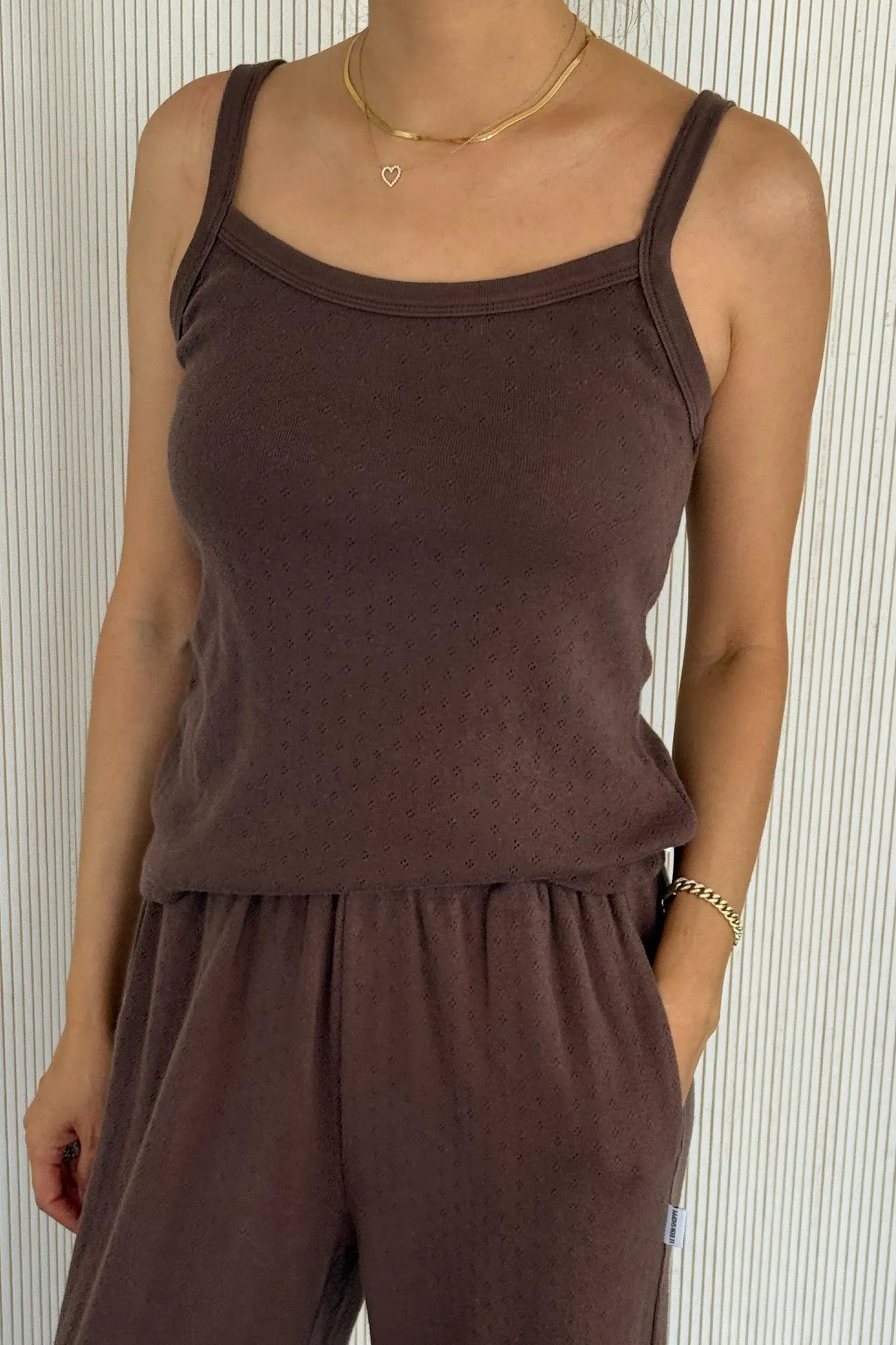 Pointelle Eve Cami- CHOCOLATE sold by Le Bon Shoppe