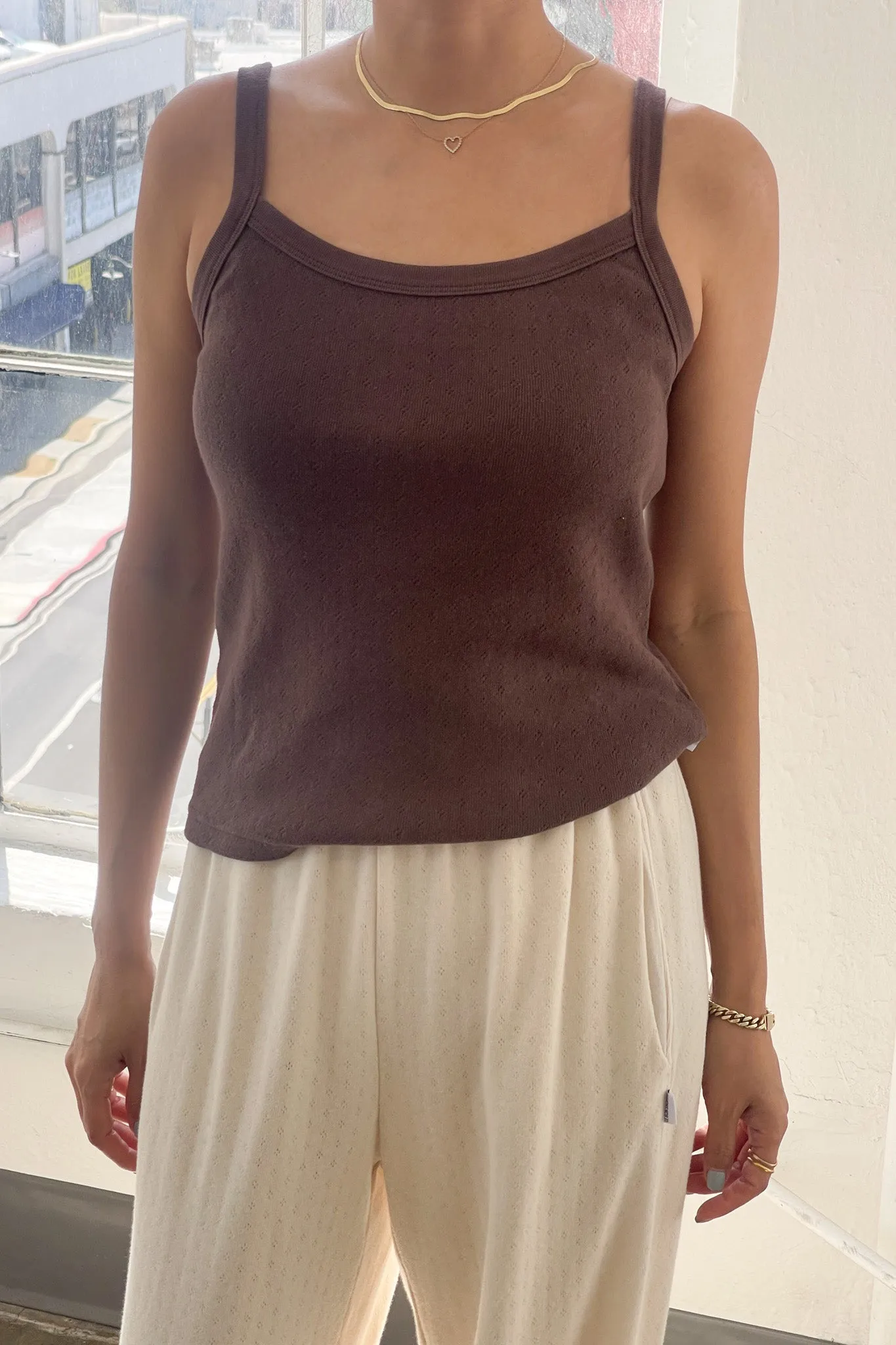 Pointelle Eve Cami- CHOCOLATE sold by Le Bon Shoppe product image thumbnail 3