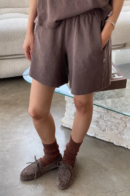 Flared Basketball Shorts - CHOCOLATE sold by Le Bon Shoppe