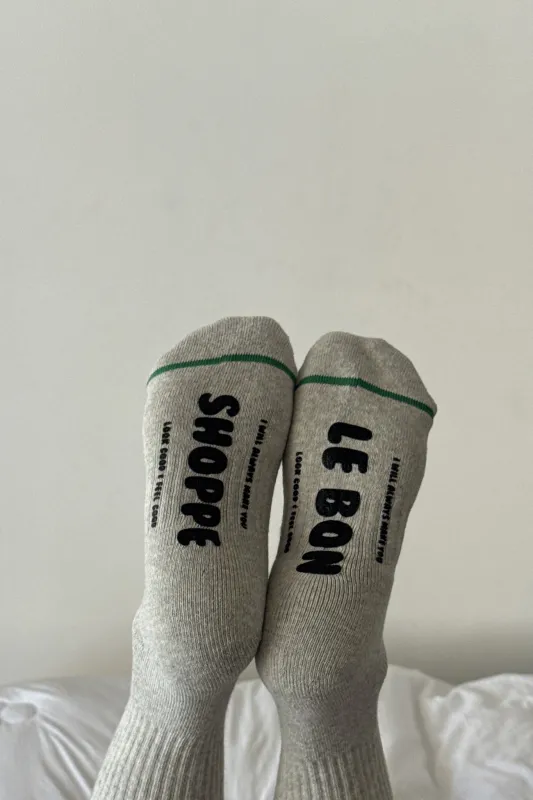 Hugger Socks - HT GREY/ BLACK made by Le Bon Shoppe