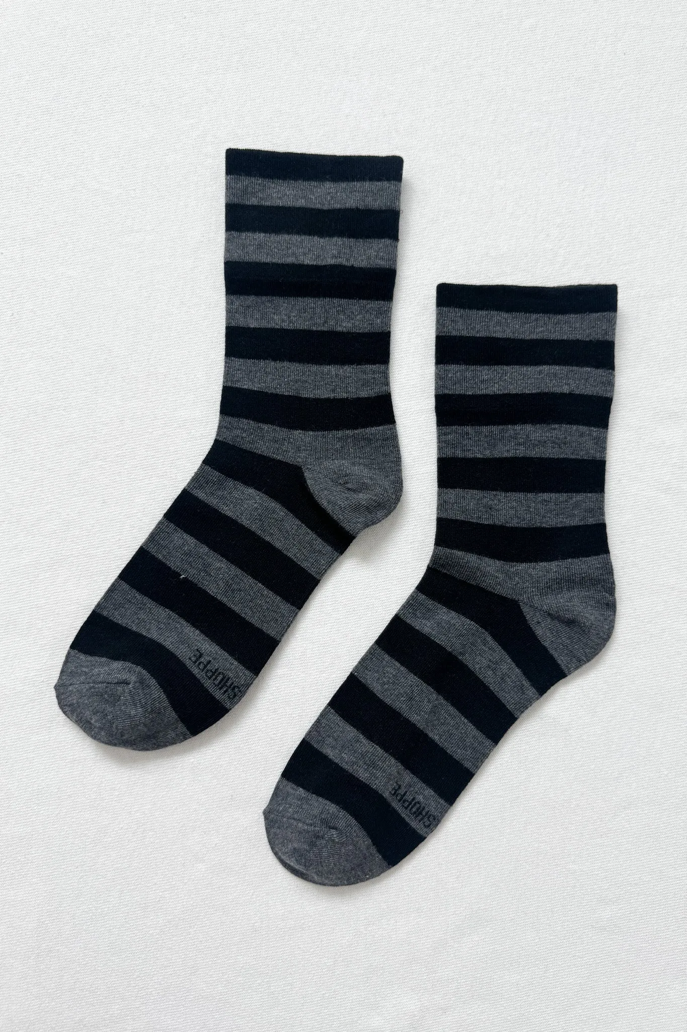 Wide Wally Socks - Wide / Charcoal Stripe sold by Le Bon Shoppe product image thumbnail 3