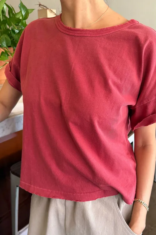 Vintage Fille Tee - Crayon Red sold by Le Bon Shoppe