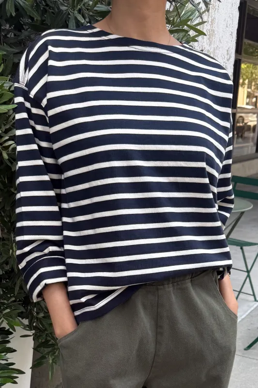 Sailor Top - White Stripe On Navy sold by Le Bon Shoppe