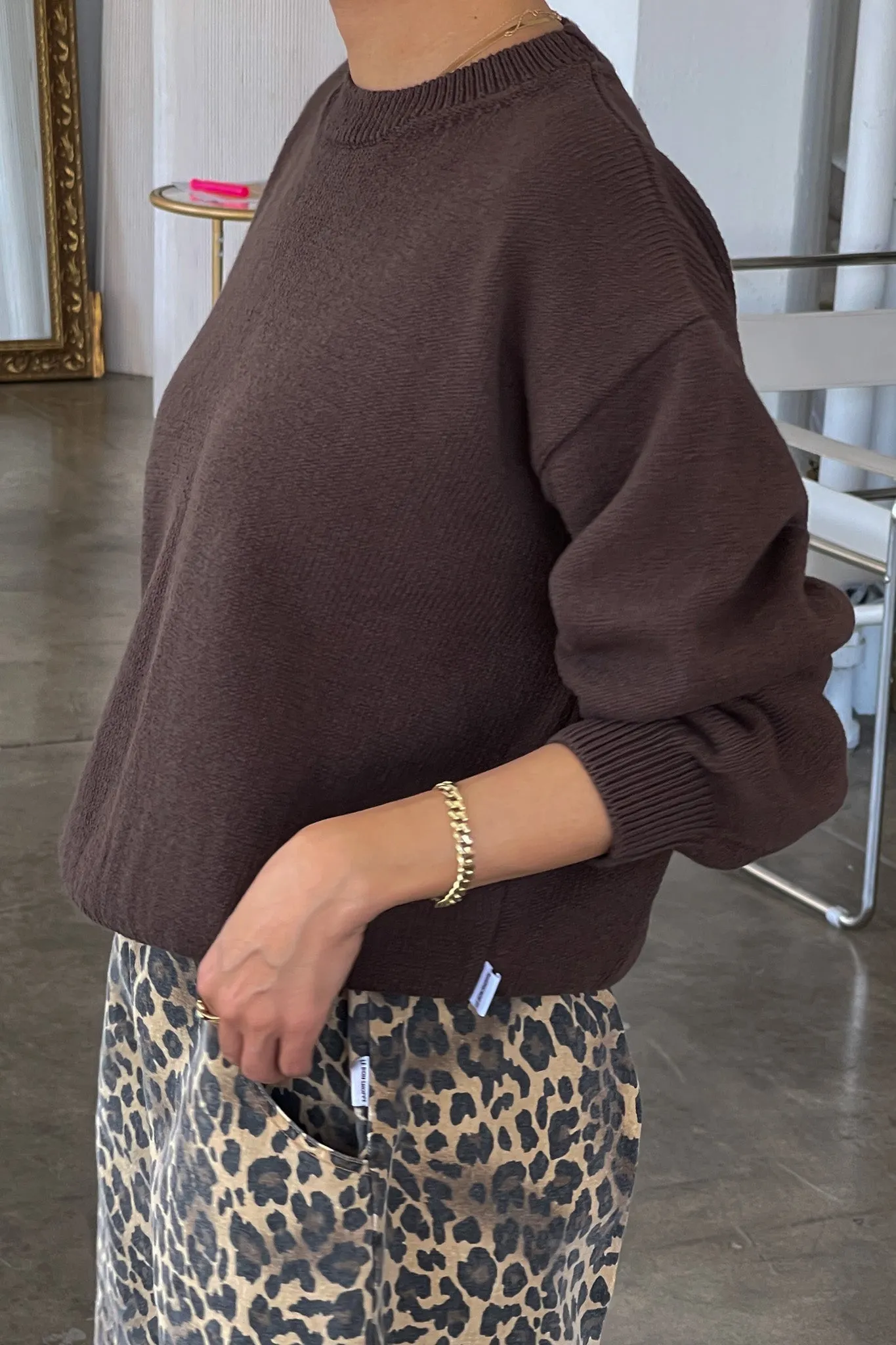 Milo Cotton Sweater - Brown sold by Le Bon Shoppe product image thumbnail 2