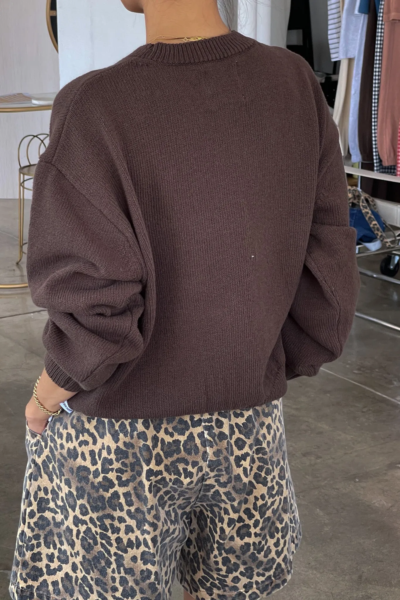 Milo Cotton Sweater - Brown sold by Le Bon Shoppe product image thumbnail 3