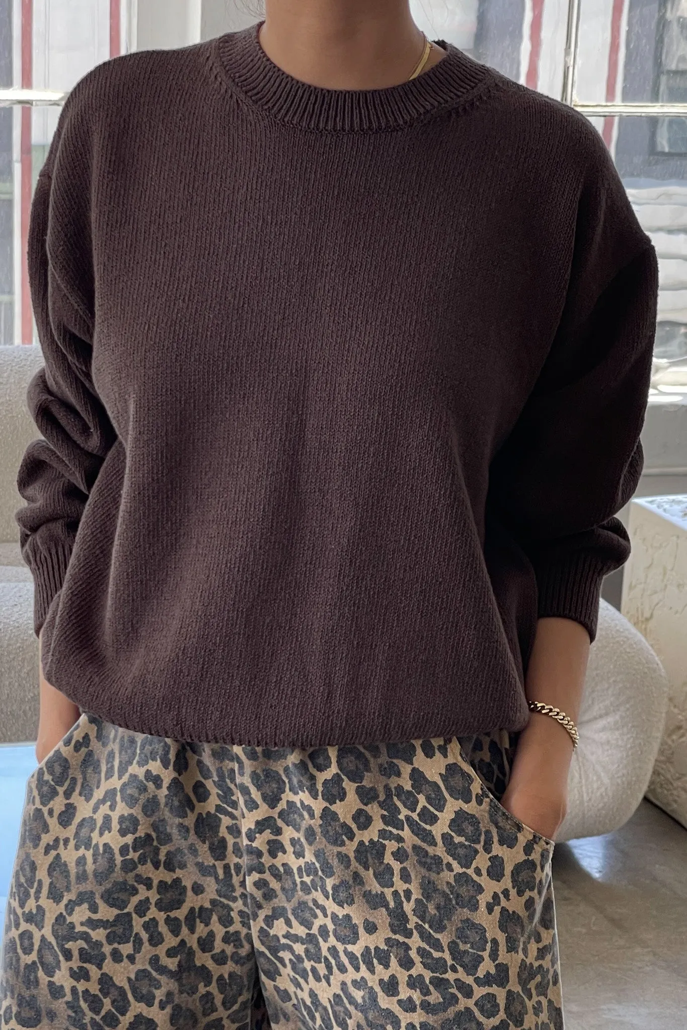 Milo Cotton Sweater - Brown sold by Le Bon Shoppe