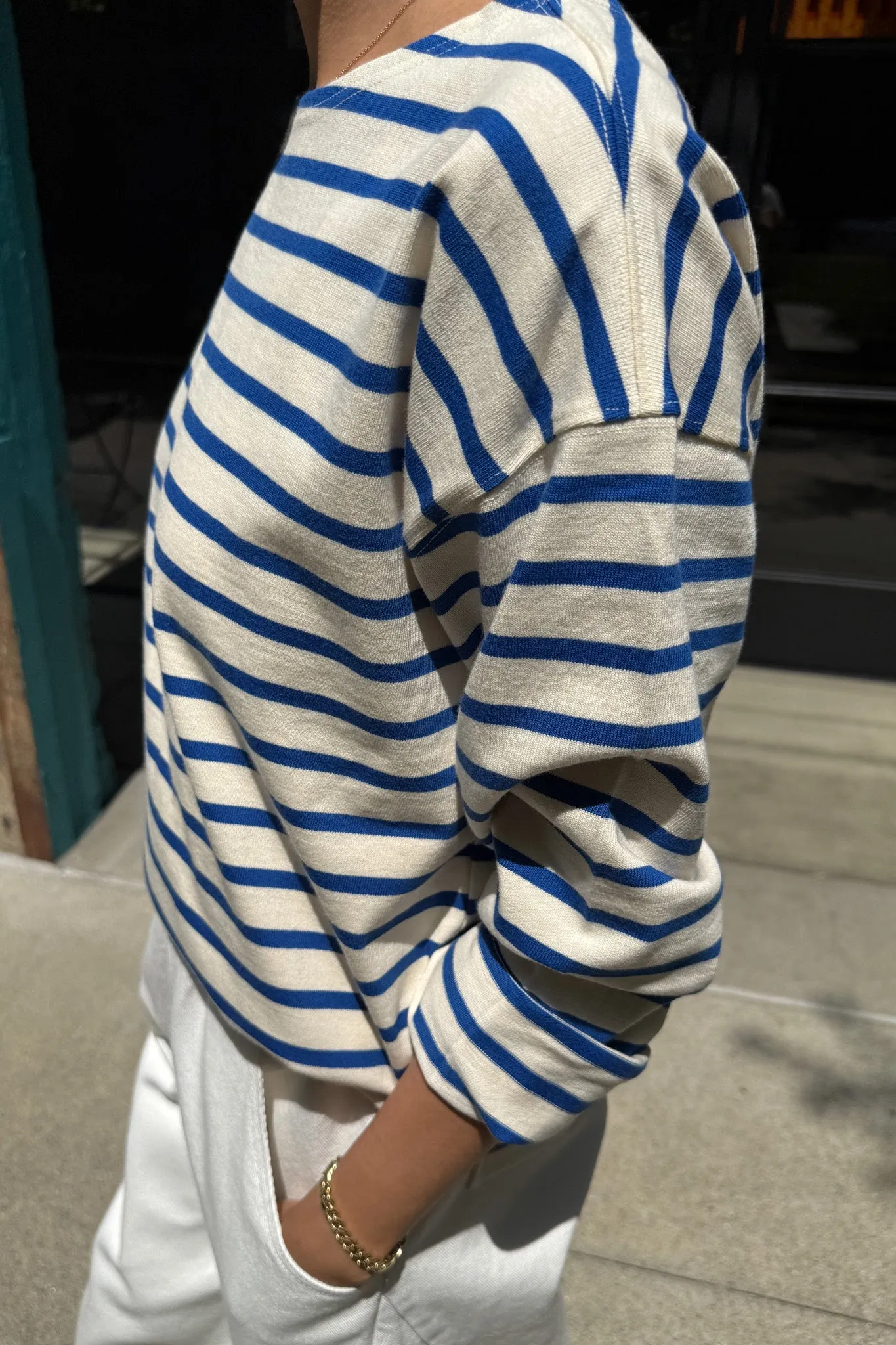 Sailor Top - Blue Stripe On Cream sold by Le Bon Shoppe product image thumbnail 2