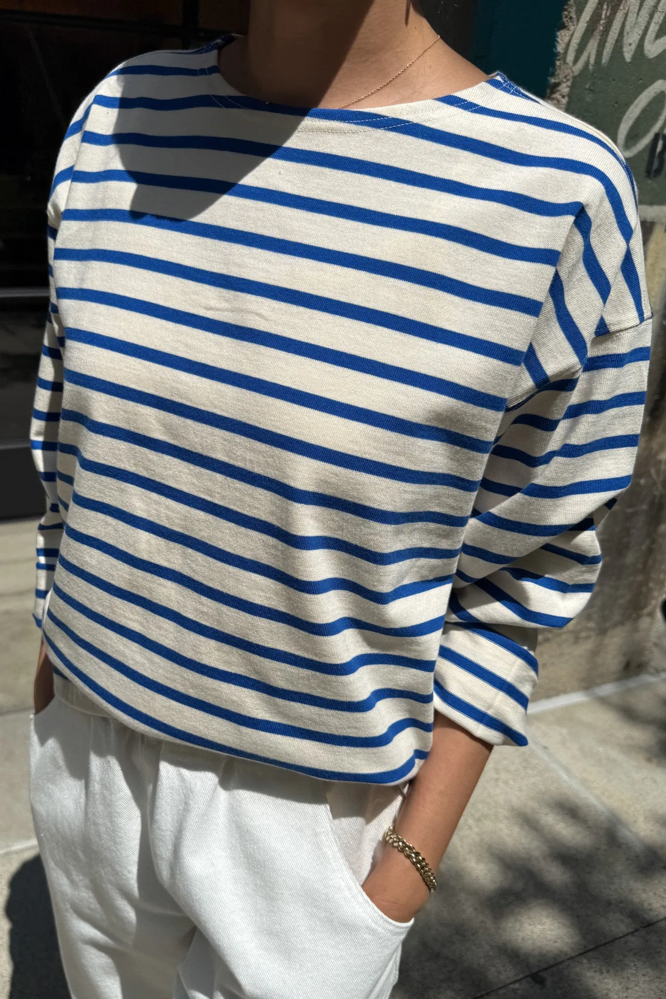 Sailor Top - Blue Stripe On Cream sold by Le Bon Shoppe