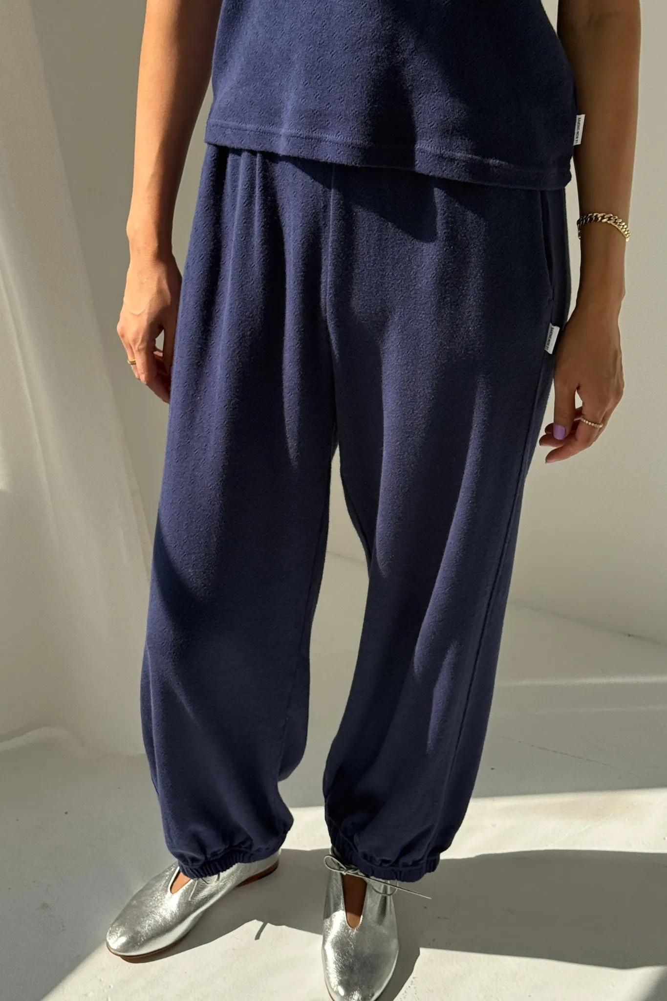 Pointelle Balloon Pants - Navy sold by Le Bon Shoppe
