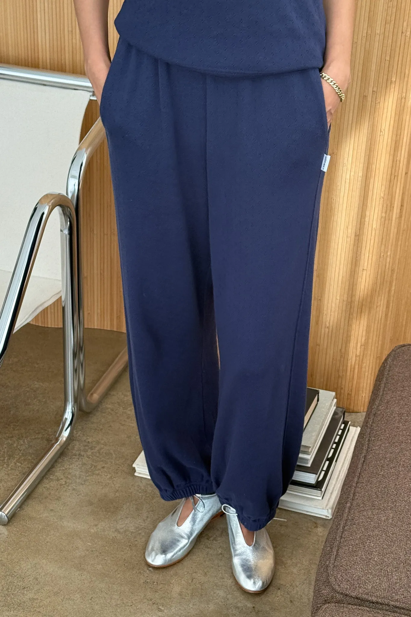 Pointelle Balloon Pants - Navy sold by Le Bon Shoppe product image thumbnail 3