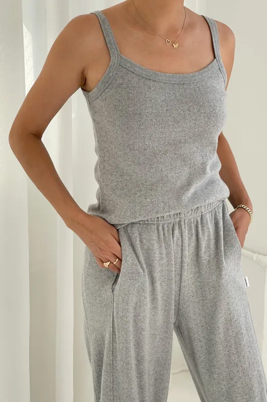 Pointelle Eve Cami- Melange Grey sold by Le Bon Shoppe