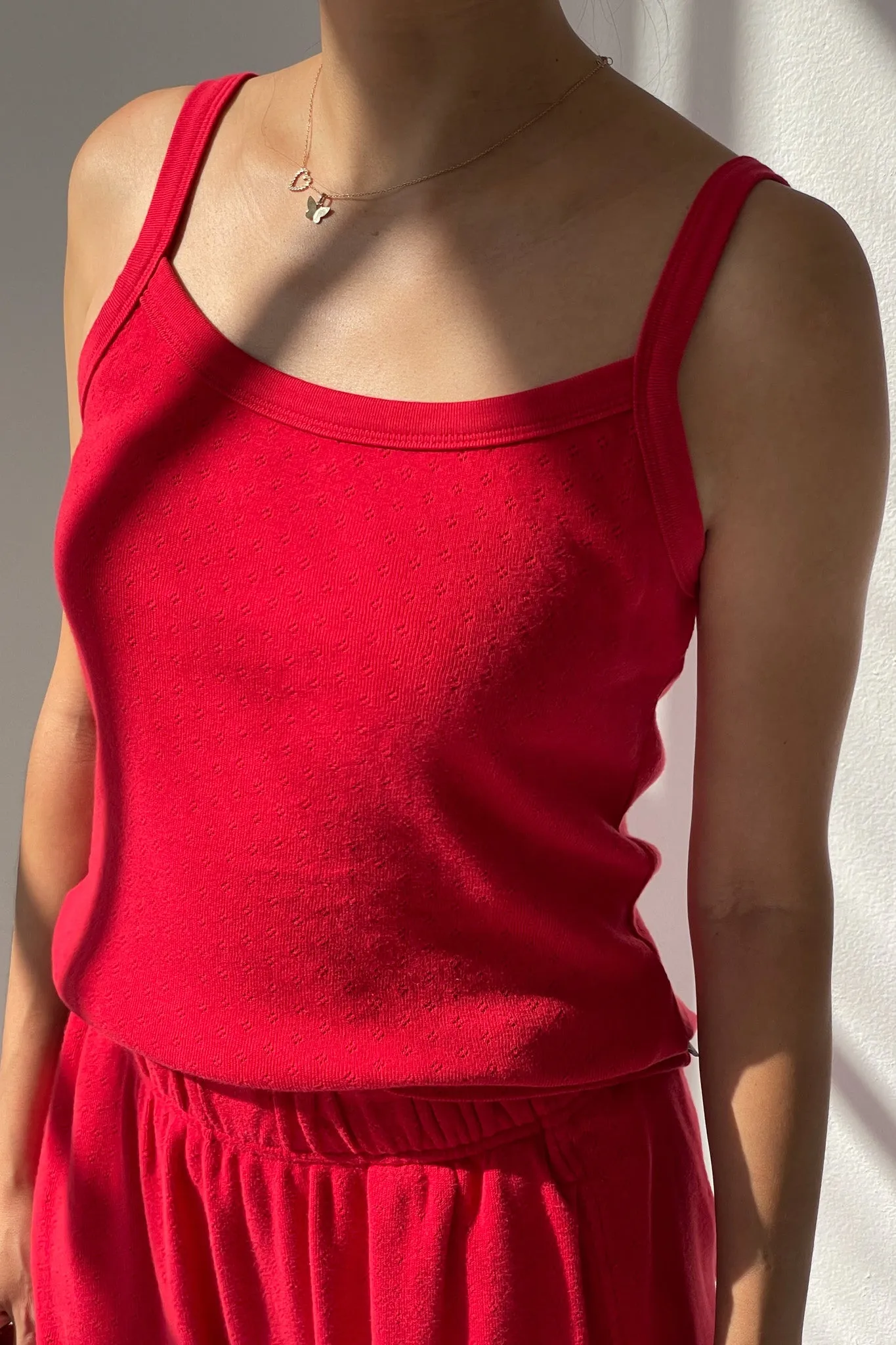 Pointelle Eve Cami- Red Apple sold by Le Bon Shoppe