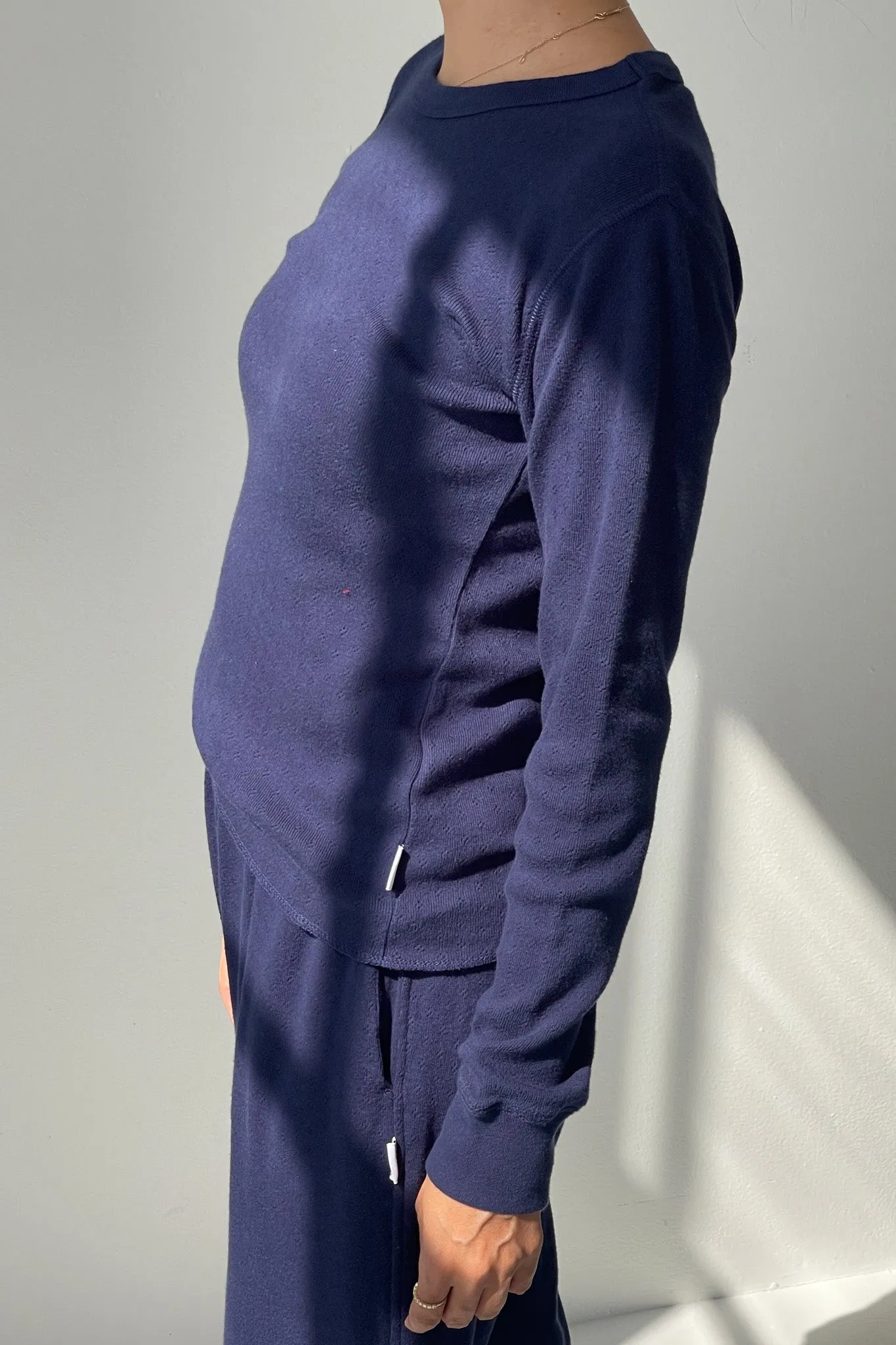 Pointelle Fundamental Tee - Navy sold by Le Bon Shoppe product image thumbnail 2