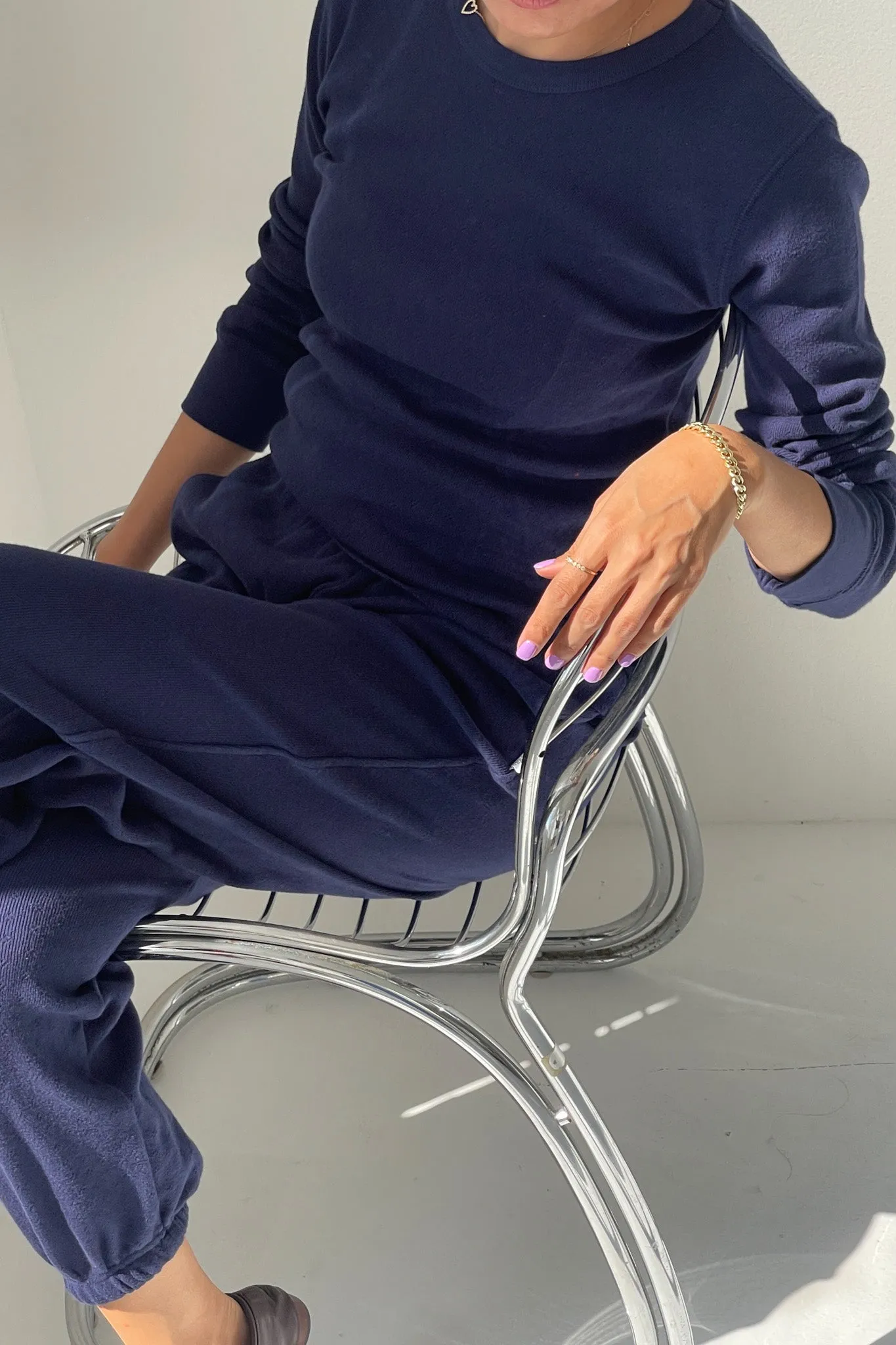 Pointelle Fundamental Tee - Navy sold by Le Bon Shoppe product image thumbnail 4