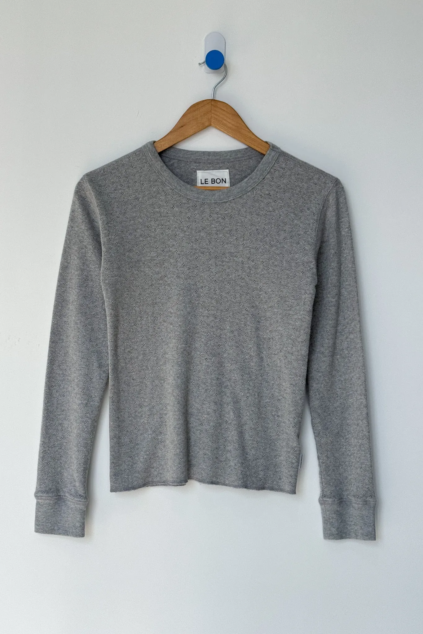 Pointelle Fundamental Tee - Melange Grey sold by Le Bon Shoppe product image thumbnail 4