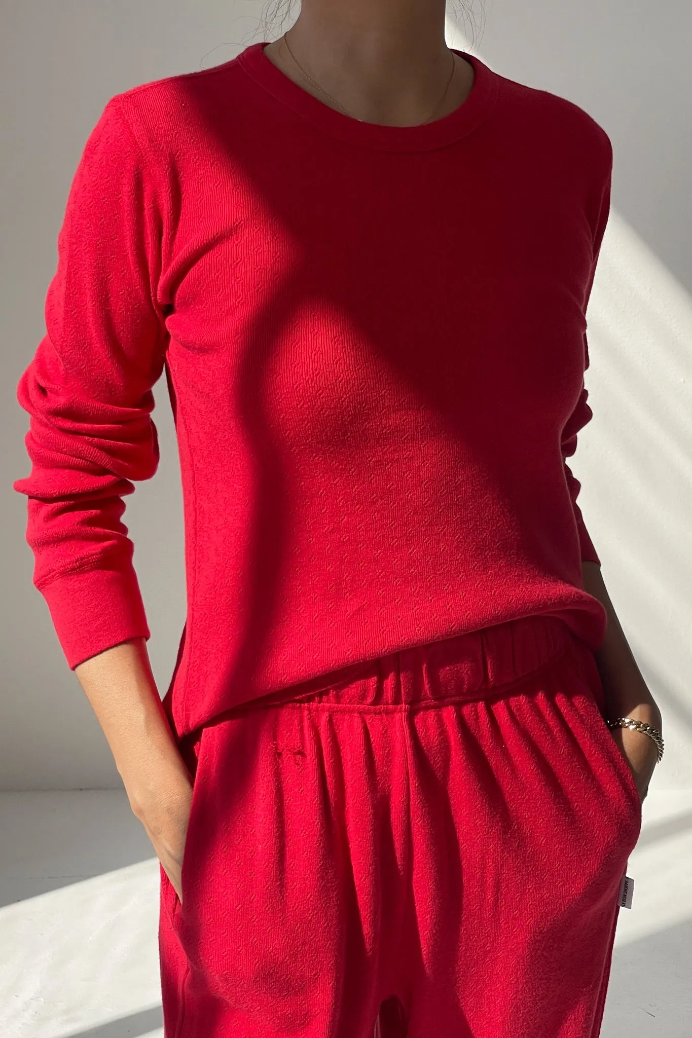 Pointelle Fundamental Tee - Red Apple sold by Le Bon Shoppe product image thumbnail 2