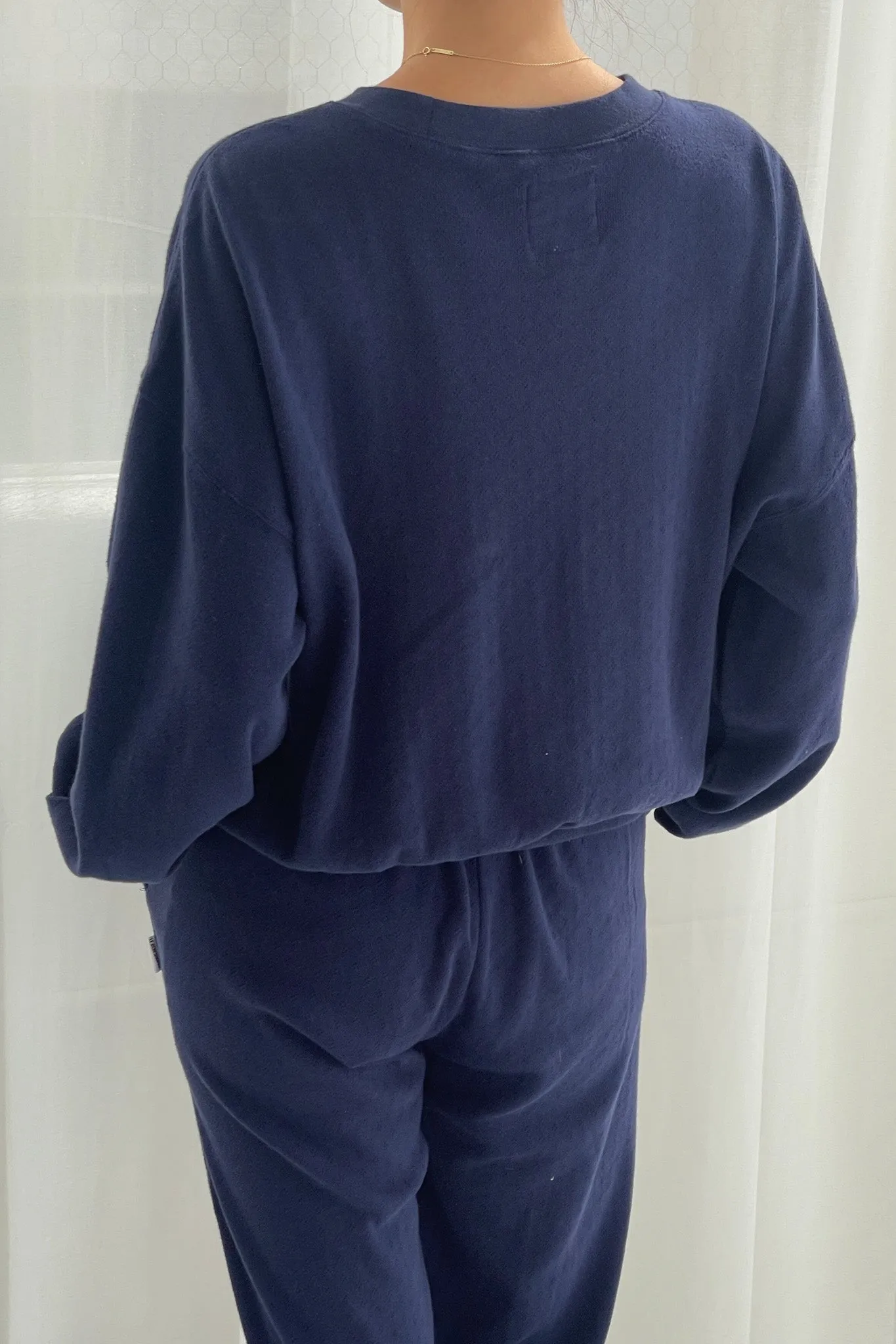 Pointelle Core Sweatshirt - Navy sold by Le Bon Shoppe product image thumbnail 3