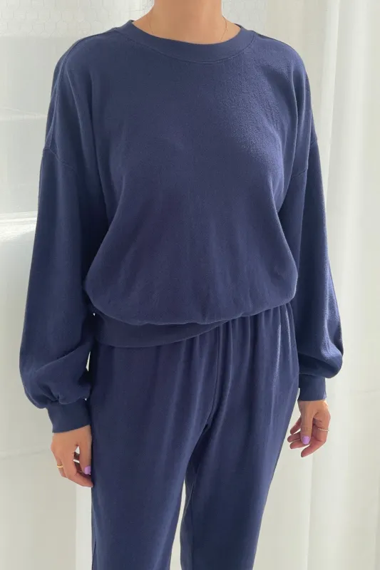 Pointelle Core Sweatshirt - Navy made by Le Bon Shoppe