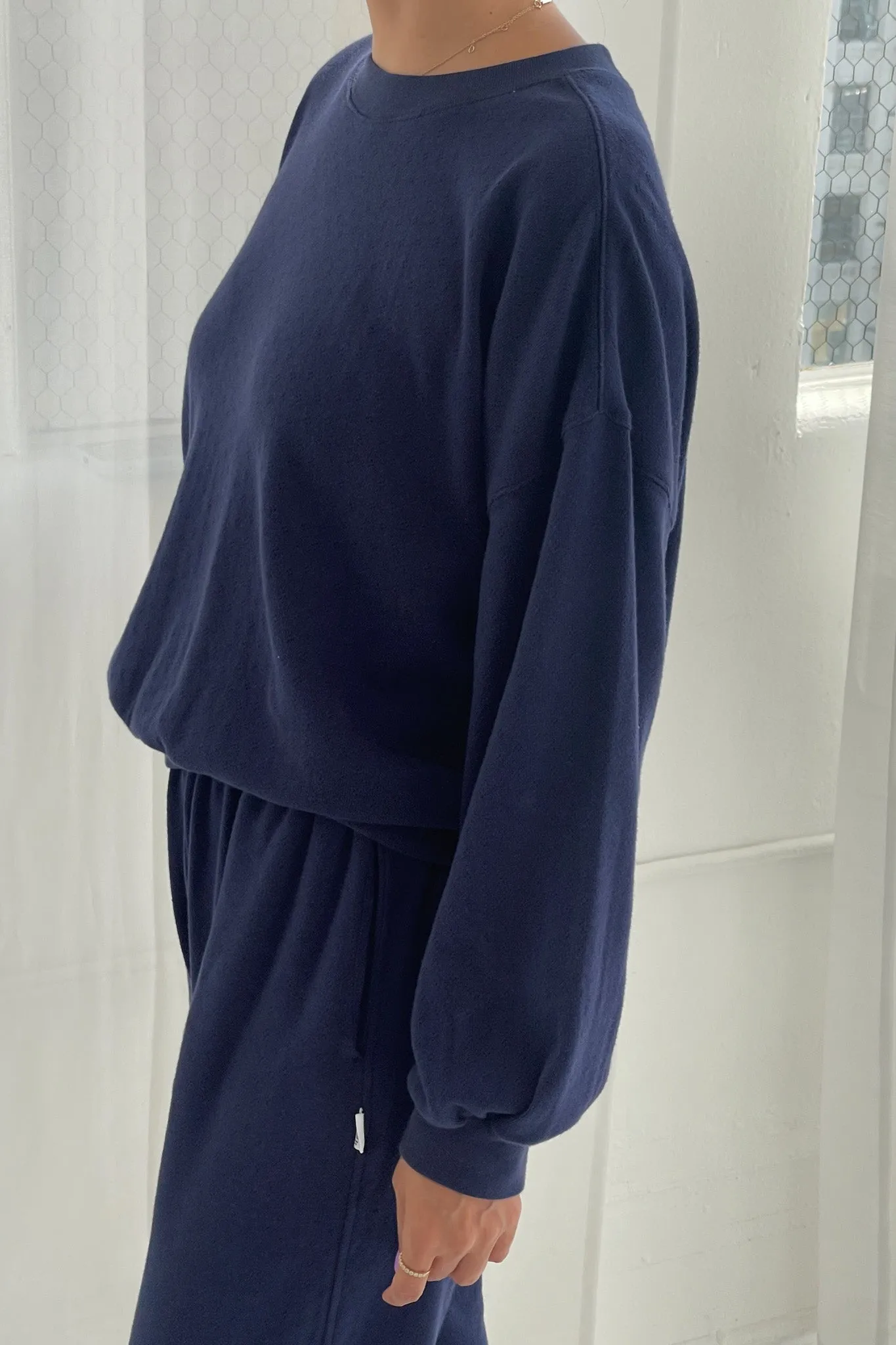 Pointelle Core Sweatshirt - Navy sold by Le Bon Shoppe product image thumbnail 2