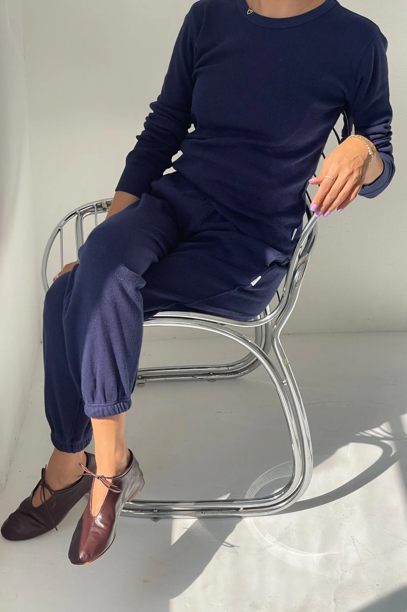 Pointelle Serene Joggers - Navy sold by Le Bon Shoppe product image thumbnail 3