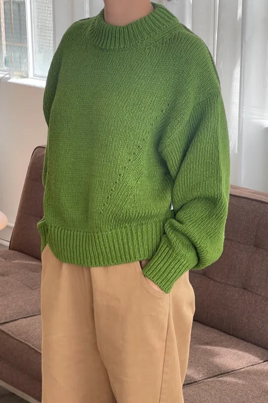 Zoe Cotton Sweater - Avocado sold by Le Bon Shoppe