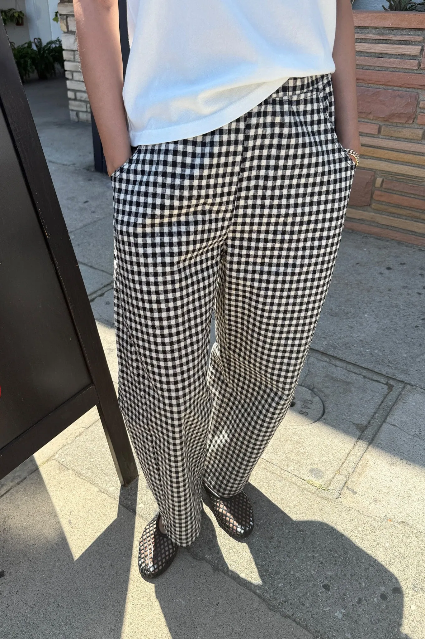 Gingham Arc Pants - Black Gingham sold by Le Bon Shoppe product image thumbnail 4