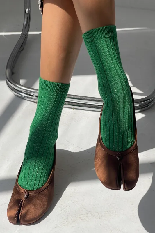 Her Socks (Glitter) - Emerald Glitter sold by Le Bon Shoppe