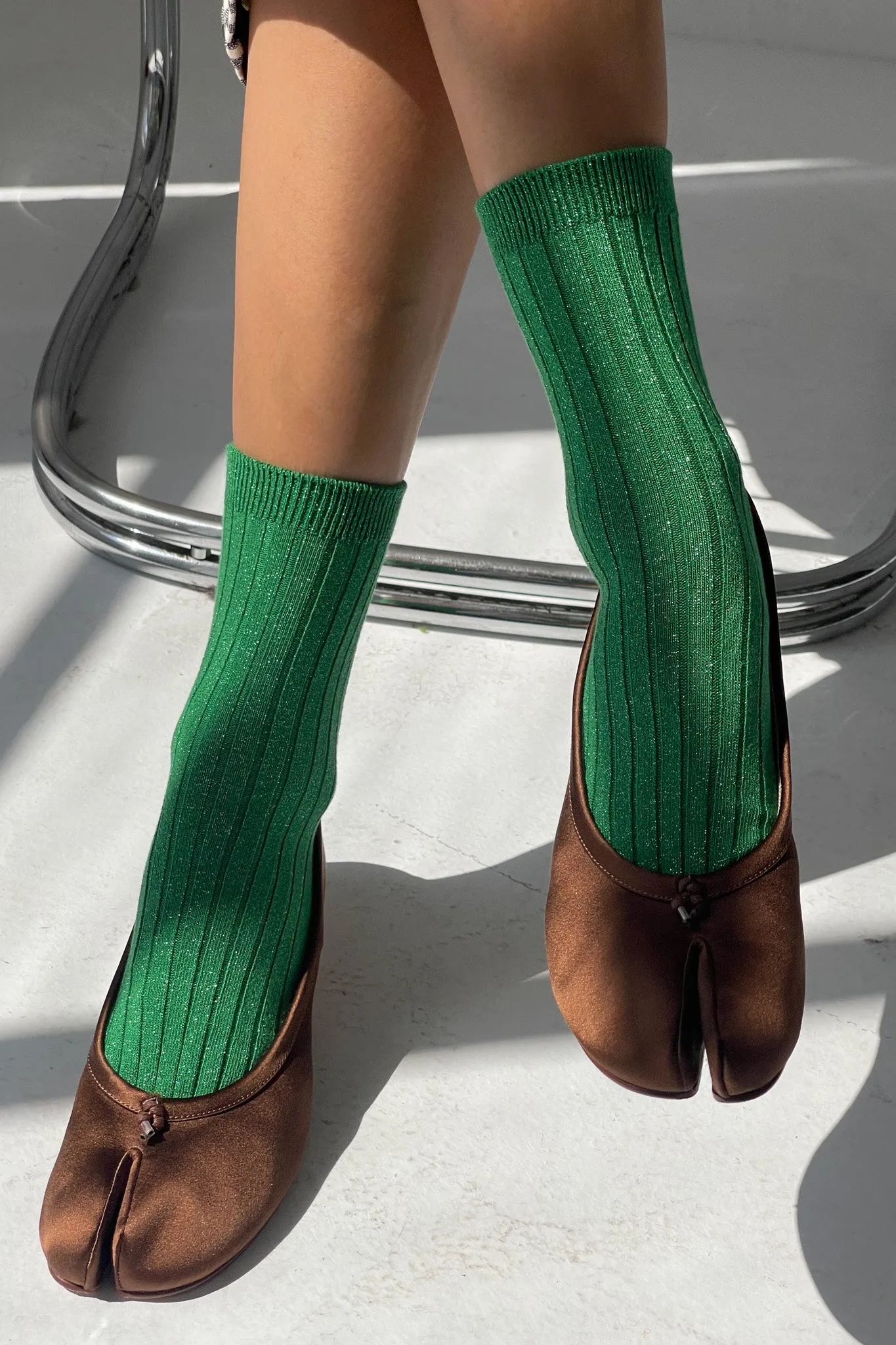 Her Socks (Glitter) - Emerald Glitter sold by Le Bon Shoppe
