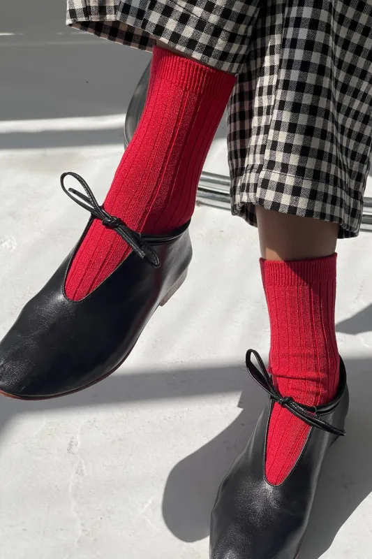 Her Socks (Glitter) - Ruby Glitter sold by Le Bon Shoppe
