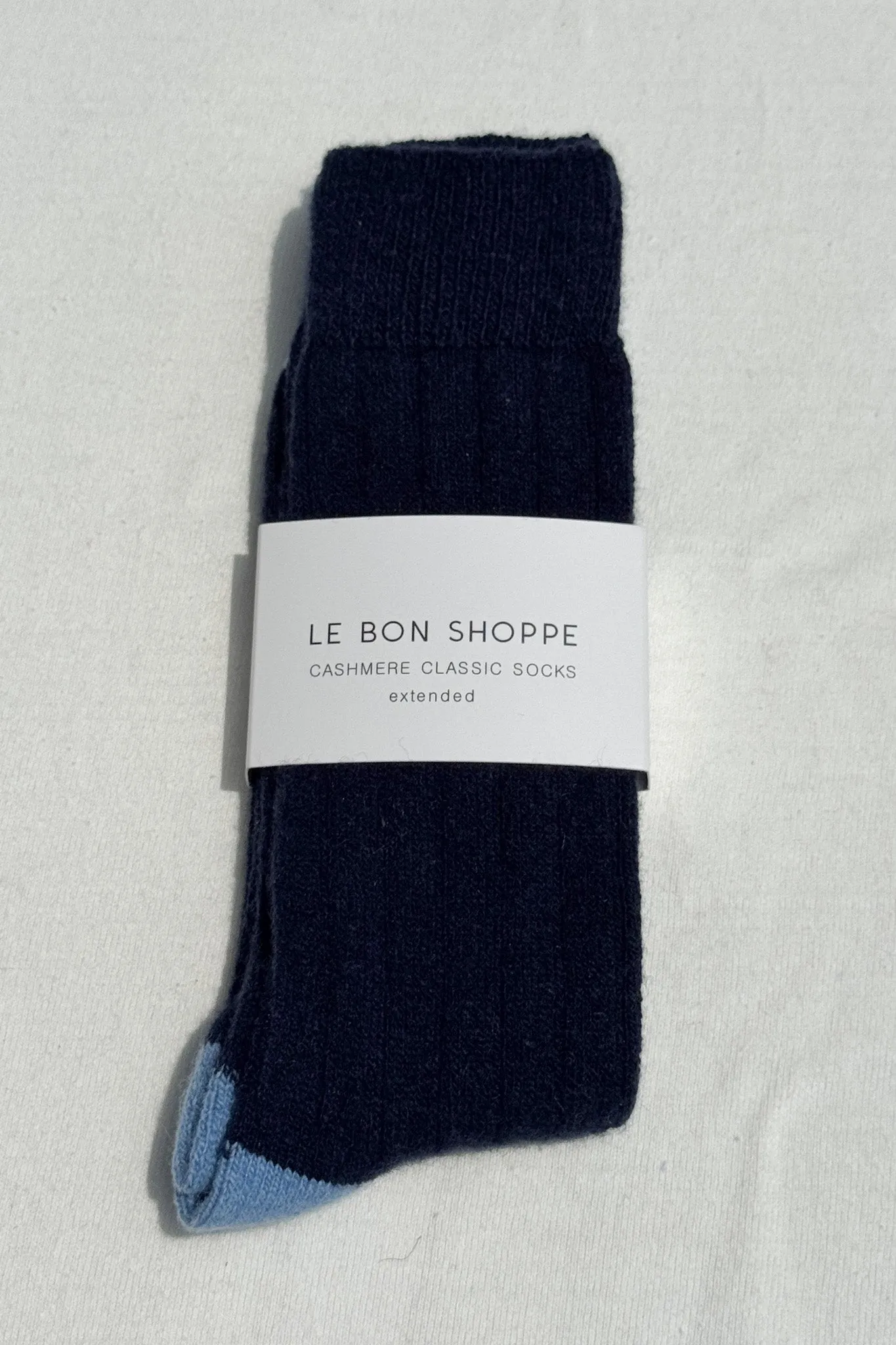 EXTENDED Cashmere Classic Socks - Navy sold by Le Bon Shoppe product image thumbnail 2