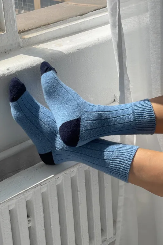Classic Cashmere Socks - Bluebell sold by Le Bon Shoppe