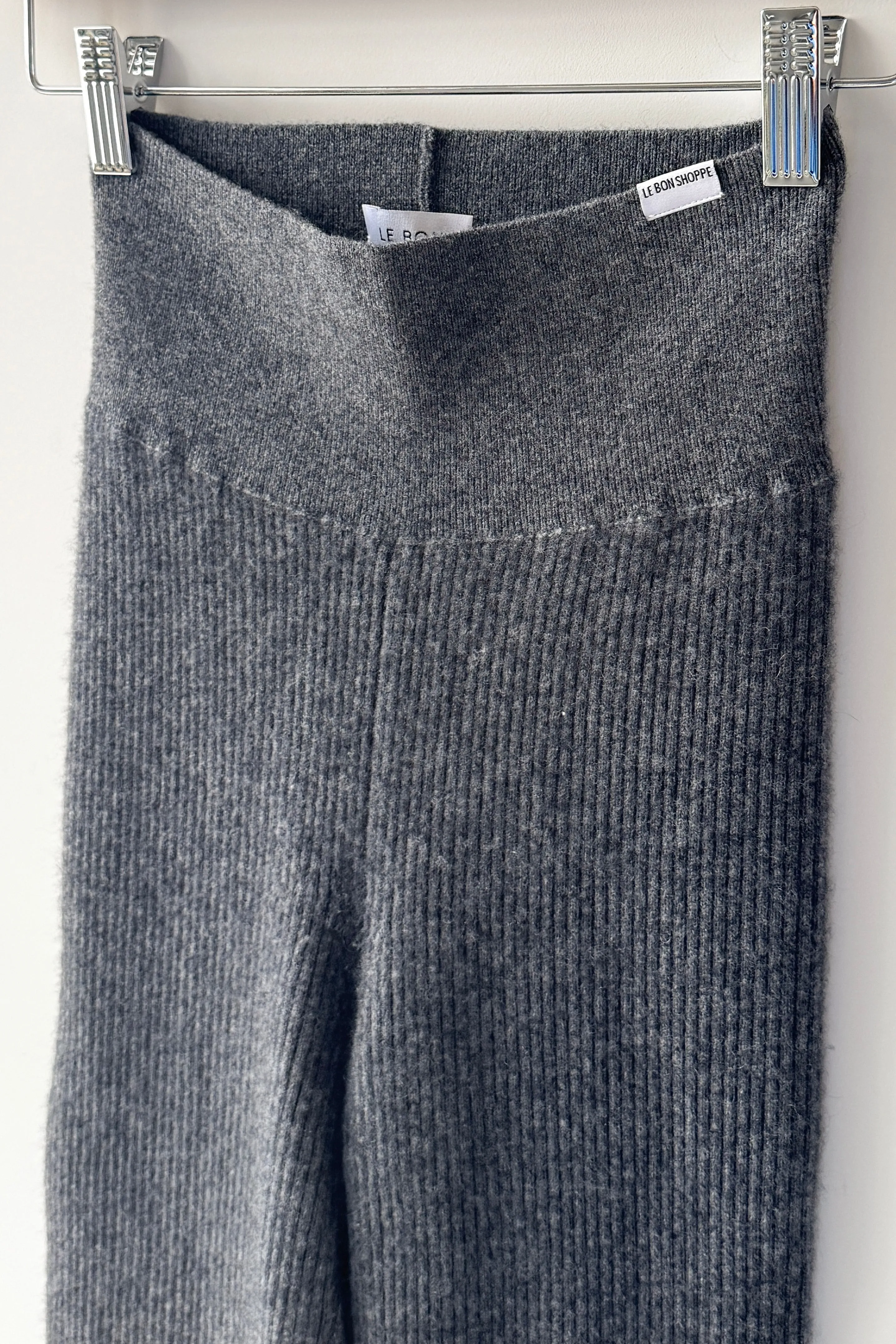 Cashmere Ribbed Leggings - Charcoal sold by Le Bon Shoppe product image thumbnail 5