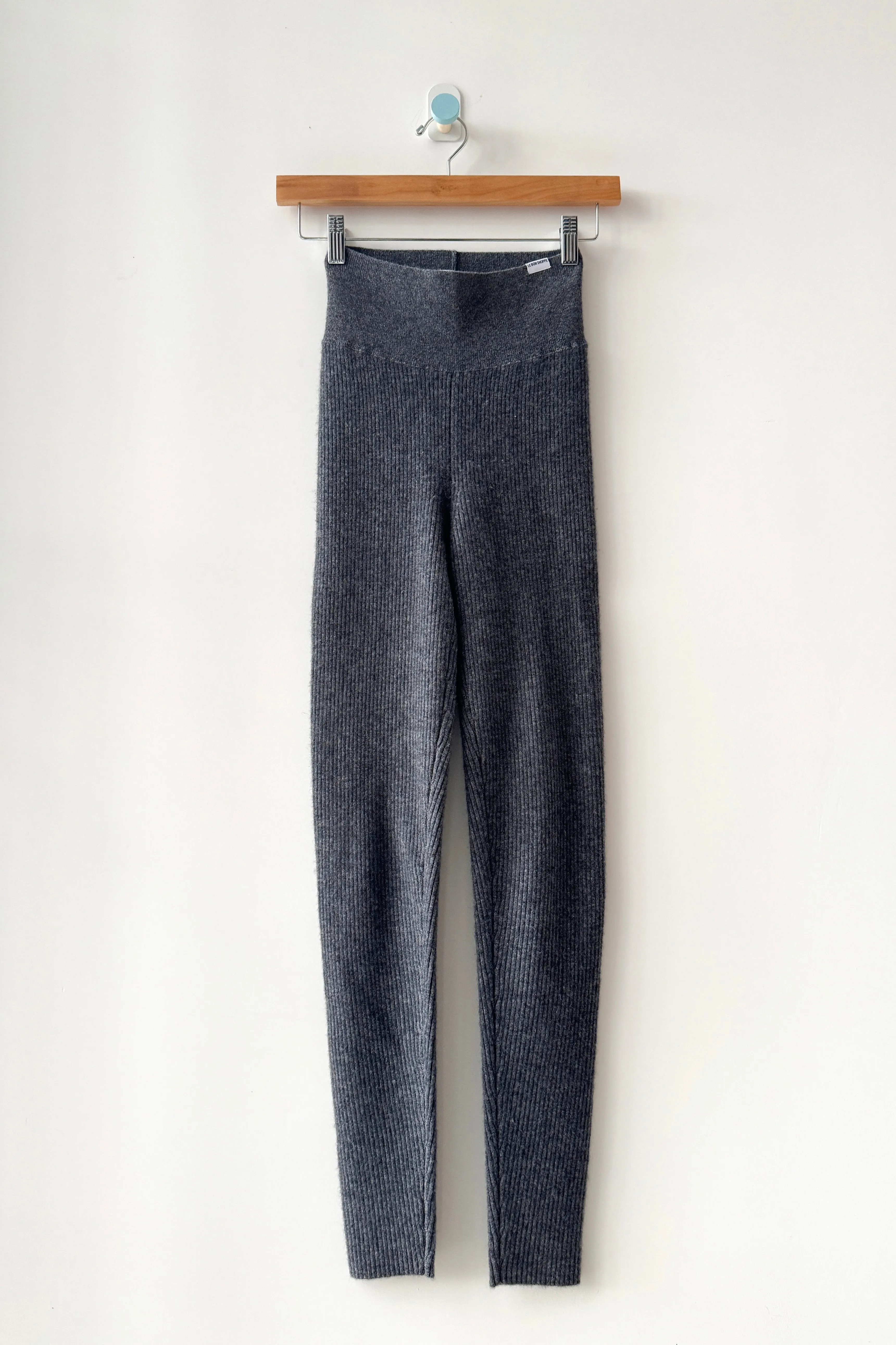 Cashmere Ribbed Leggings - Charcoal sold by Le Bon Shoppe product image thumbnail 4