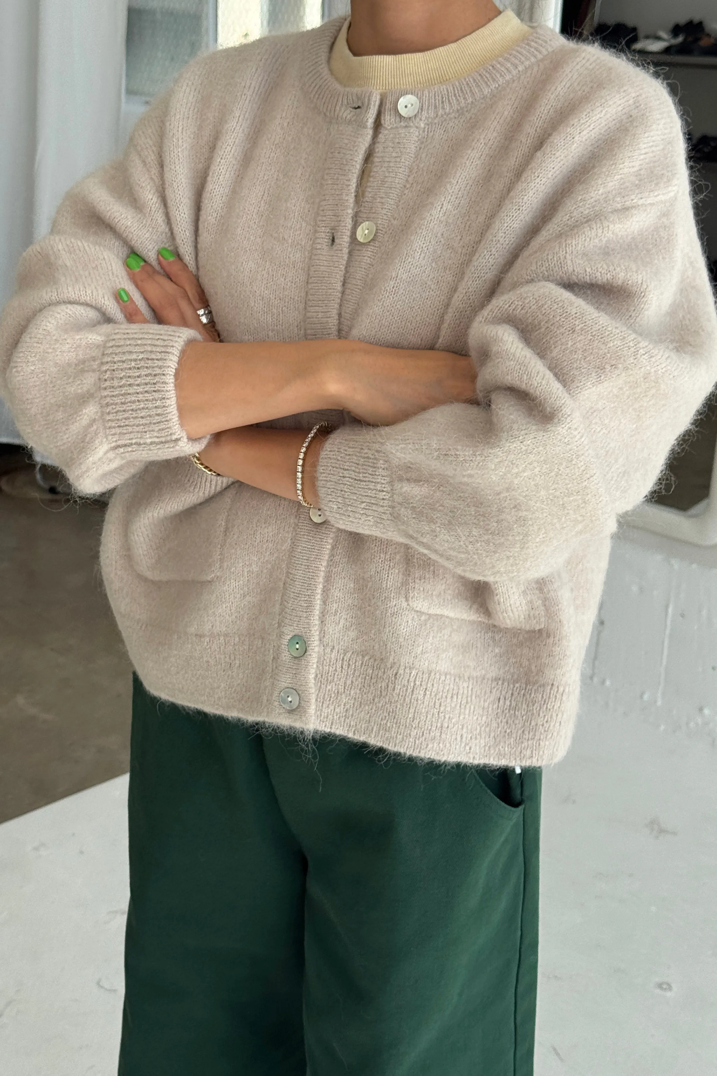 Amélie Alpaca Cardigan - Smoke sold by Le Bon Shoppe product image thumbnail 3