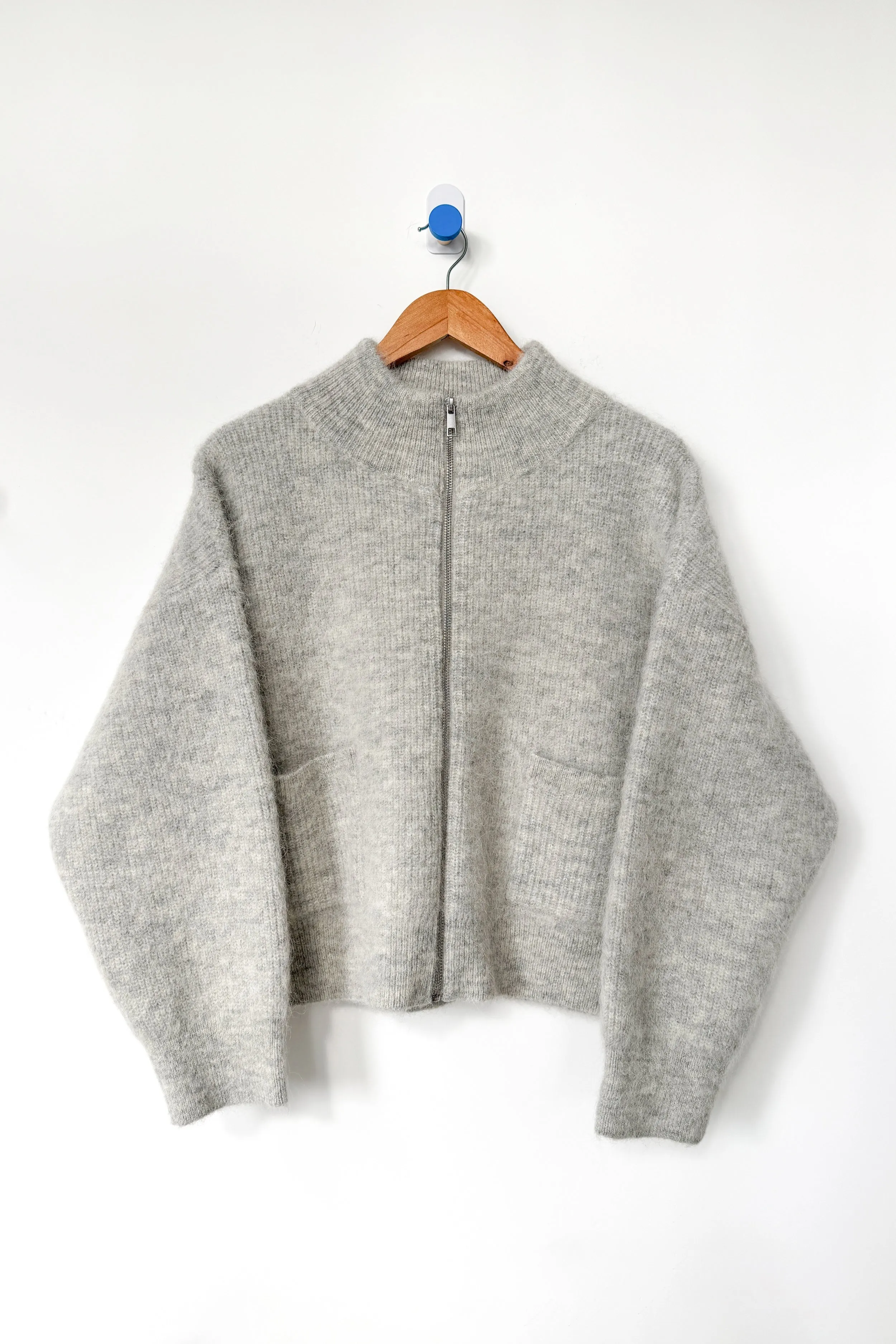 Alpaca Zip Front Jacket- Light Grey sold by Le Bon Shoppe product image thumbnail 5