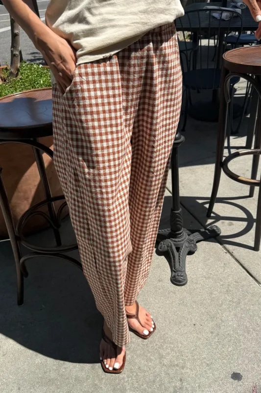 Gingham Arc Pants - Cinnamon Gingham sold by Le Bon Shoppe