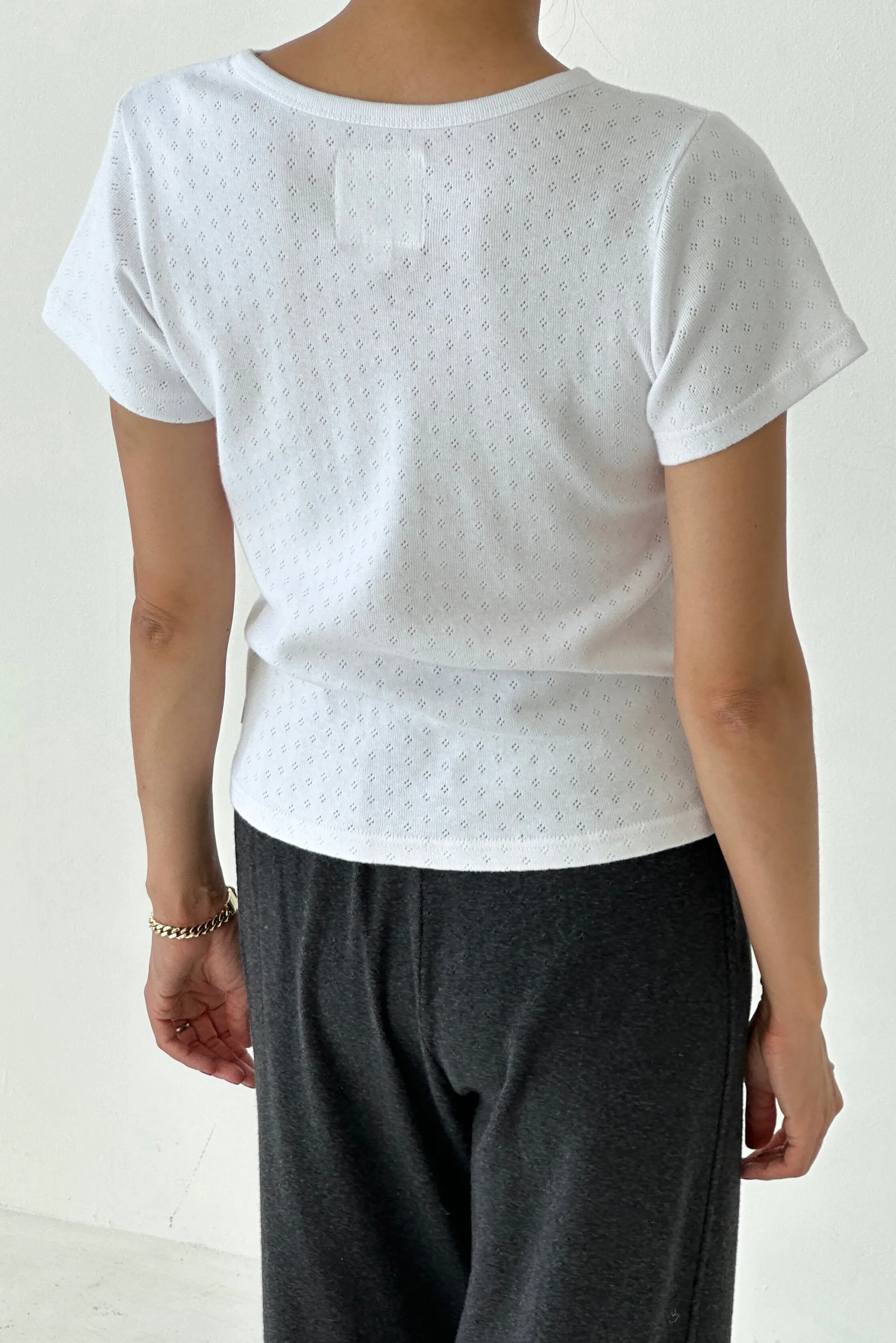 Pointelle Babe Tee - Snow White sold by Le Bon Shoppe product image thumbnail 2