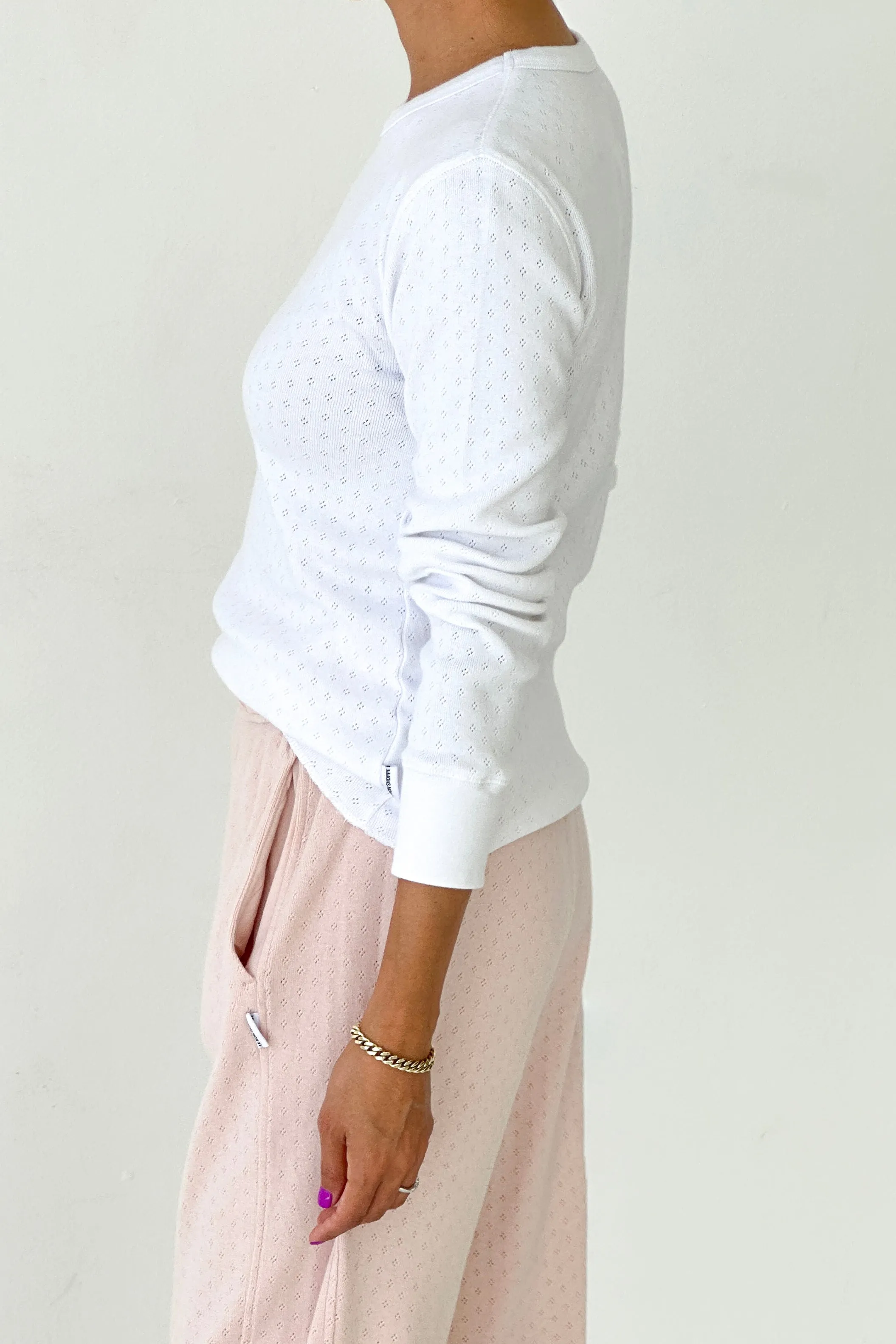 Pointelle Fundamental Tee - Snow White sold by Le Bon Shoppe product image thumbnail 2