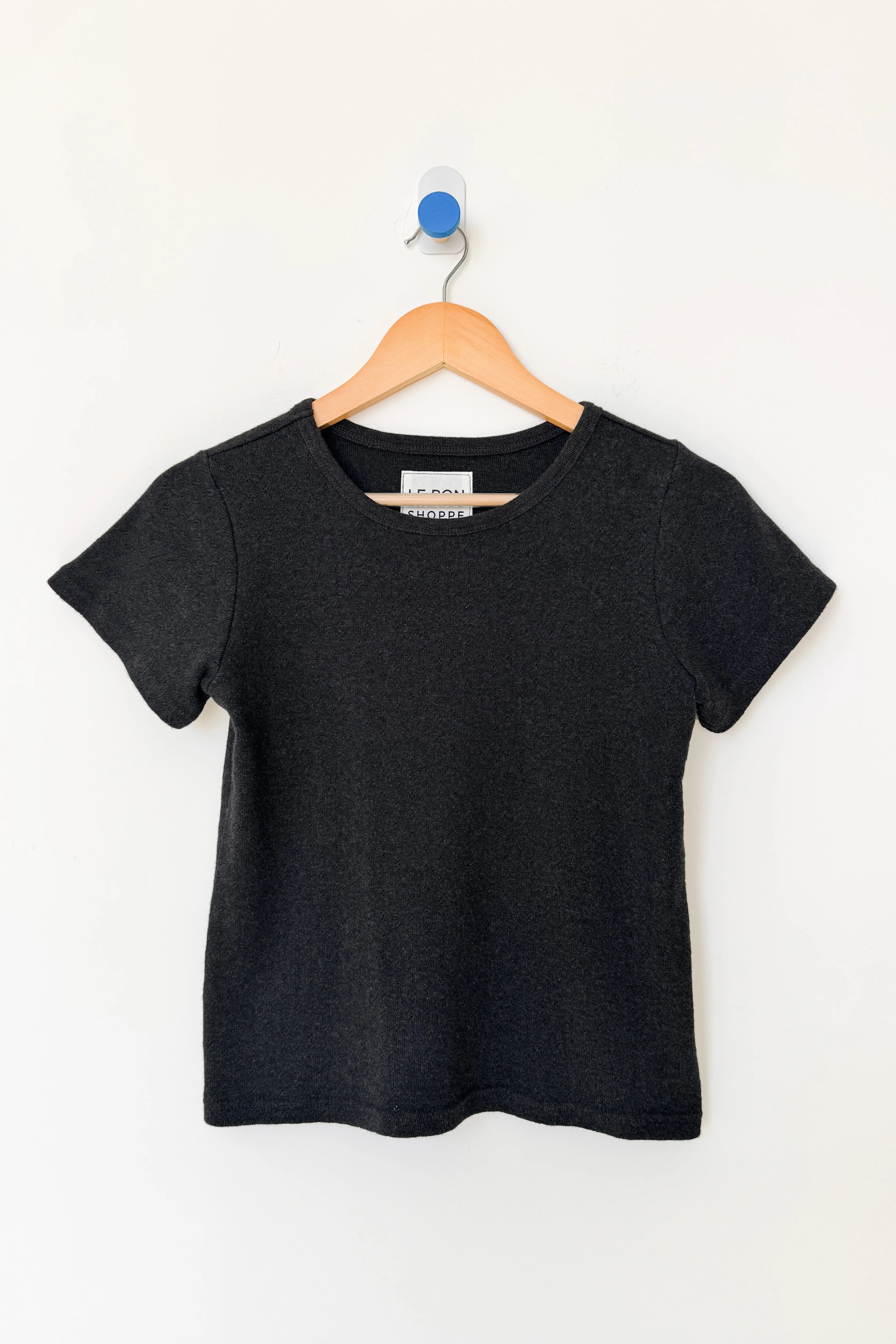 Pointelle Babe Tee - Charcoal sold by Le Bon Shoppe product image thumbnail 4