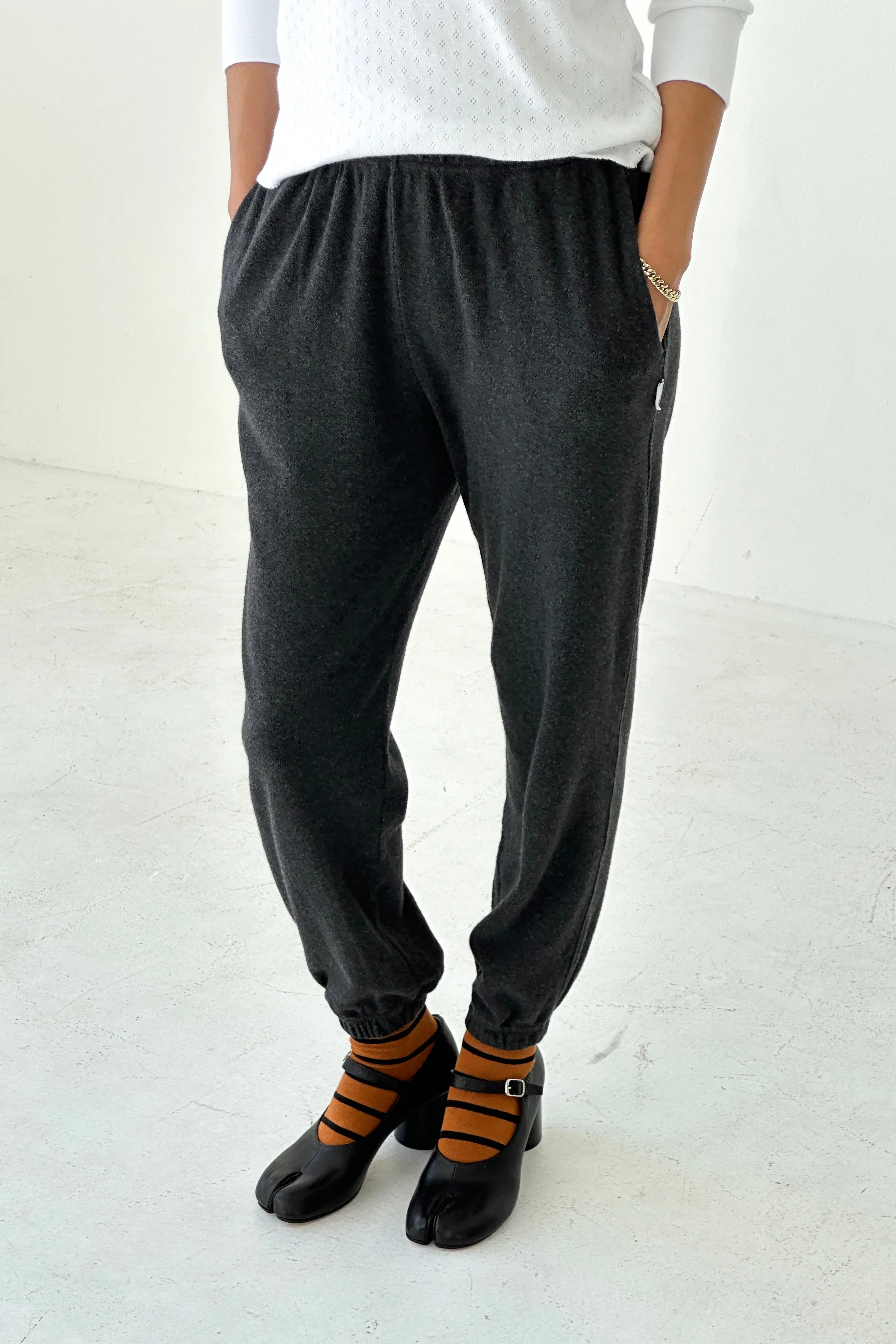 Pointelle Serene Joggers - Charcoal sold by Le Bon Shoppe