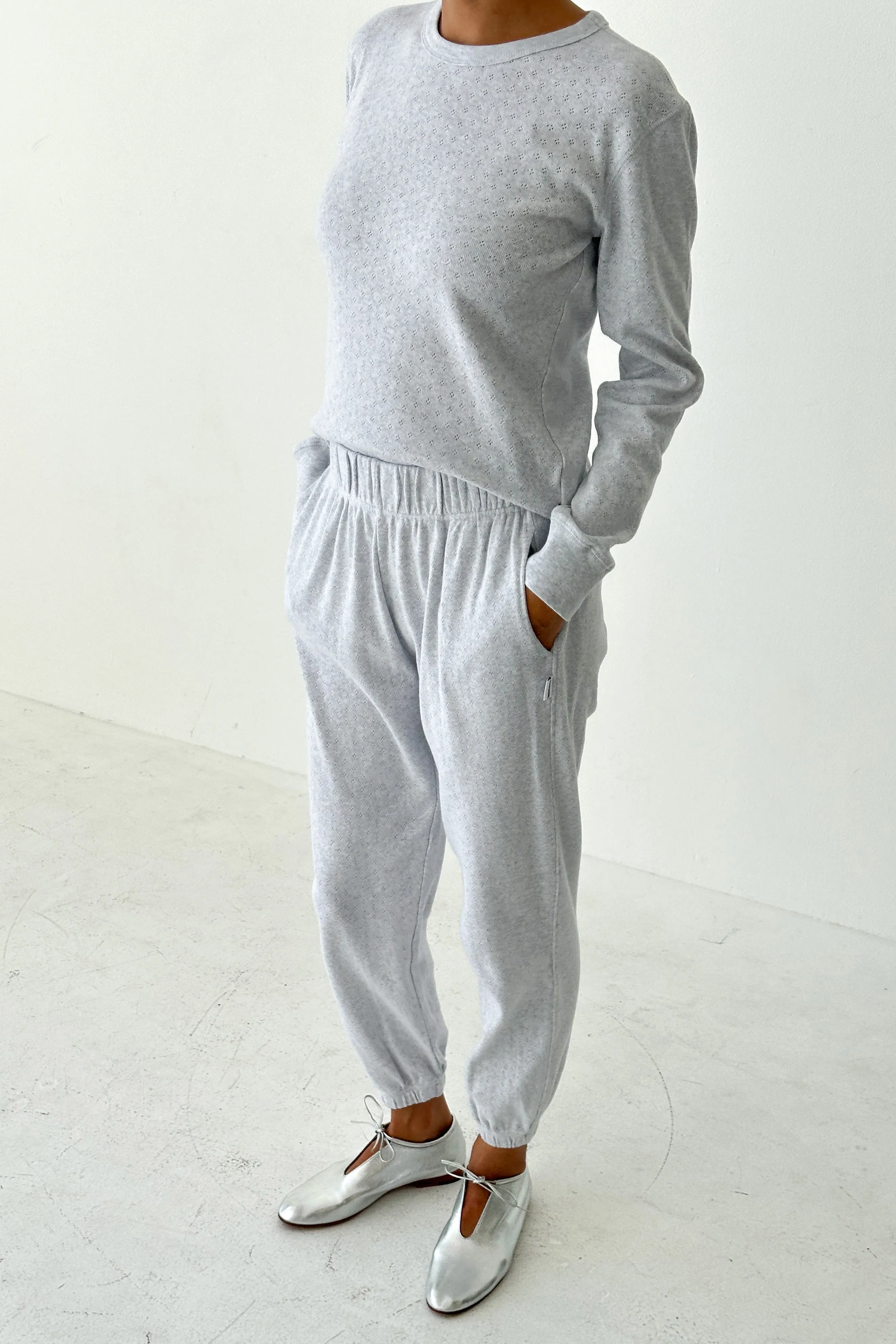 Pointelle Serene Joggers - Icy Grey sold by Le Bon Shoppe product image thumbnail 3