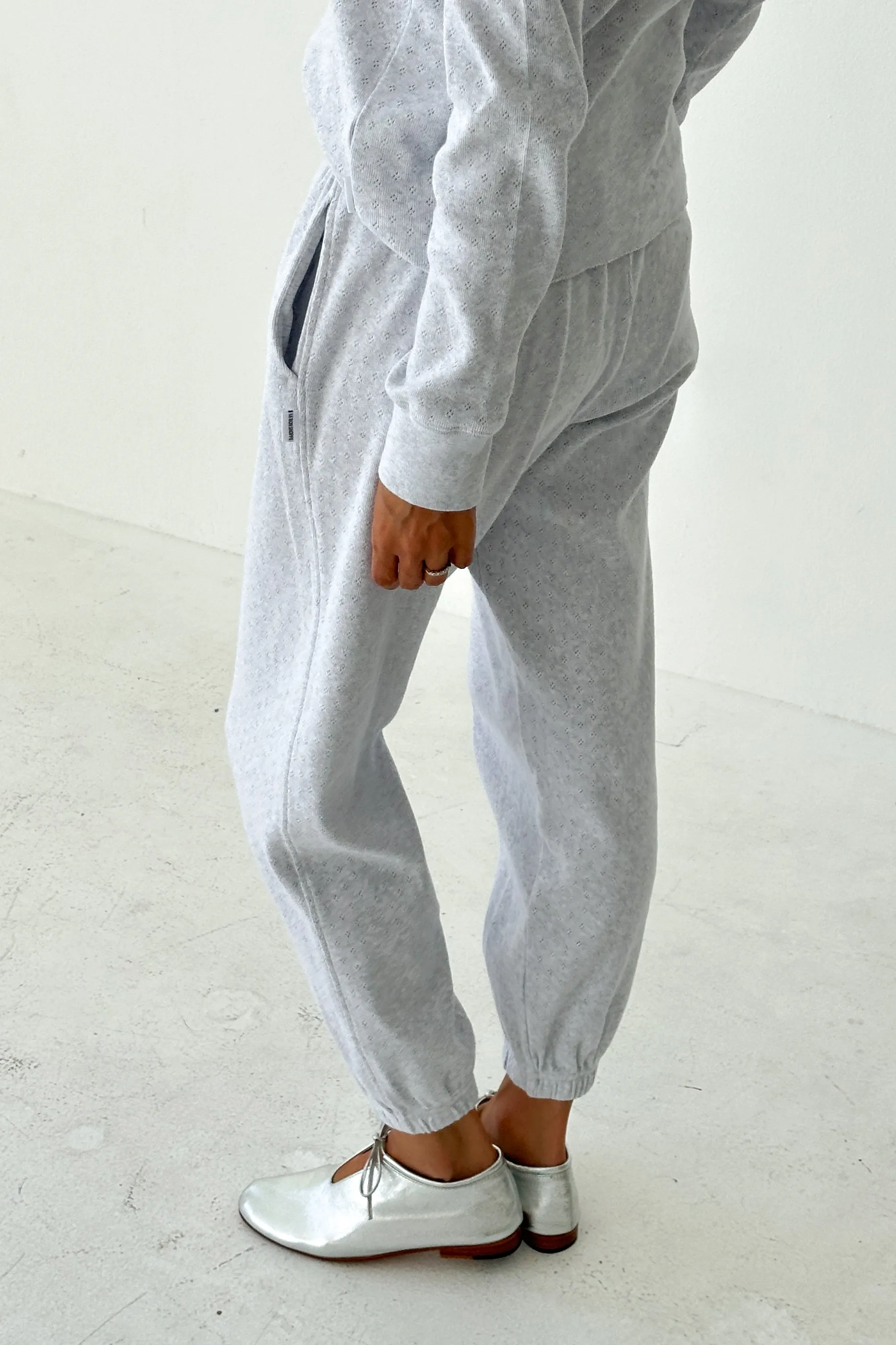 Pointelle Serene Joggers - Icy Grey sold by Le Bon Shoppe product image thumbnail 2