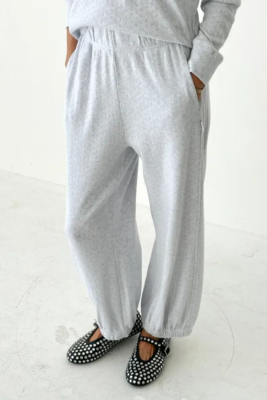 Pointelle Balloon Pants - Icy Grey sold by Le Bon Shoppe