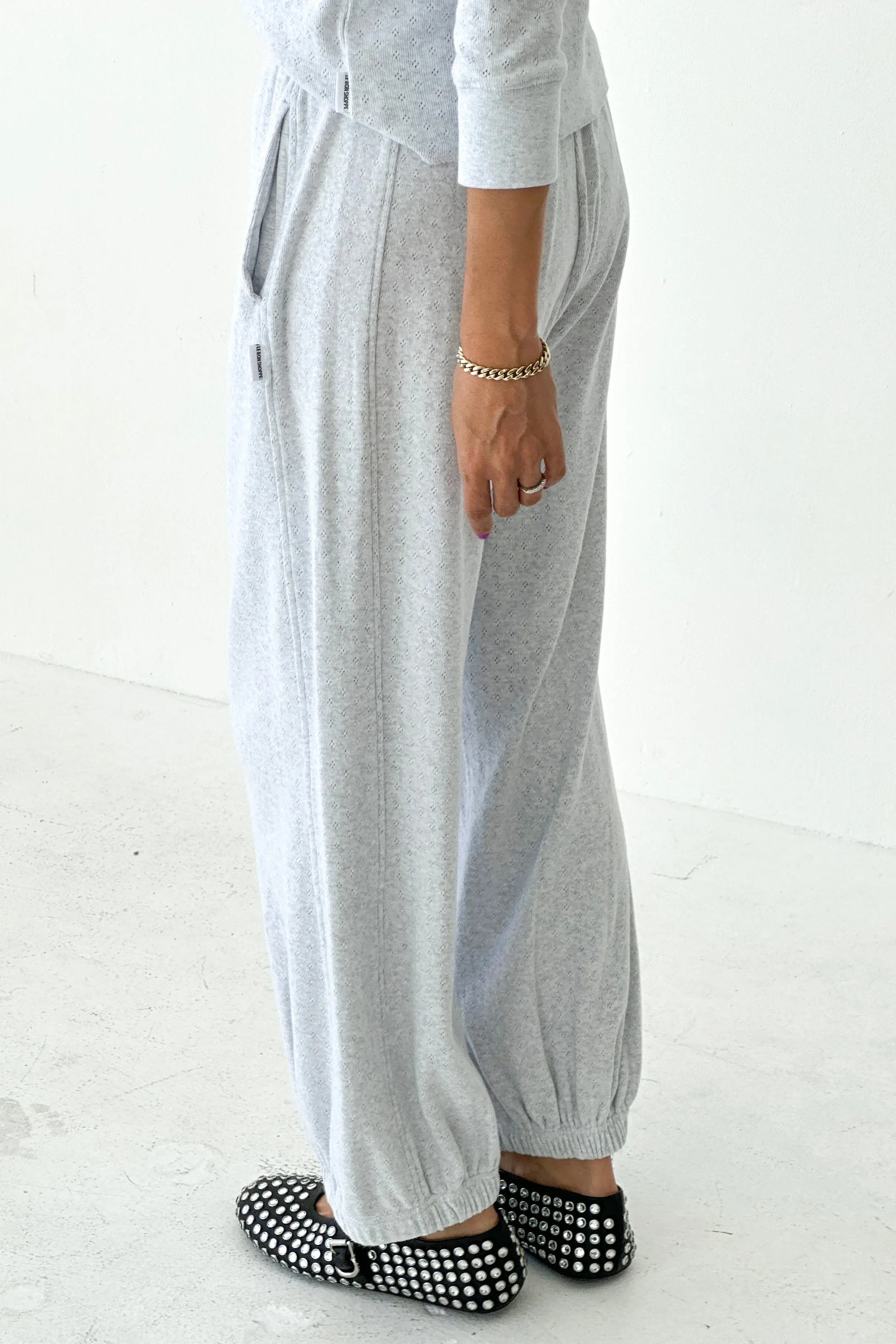 Pointelle Balloon Pants - Icy Grey sold by Le Bon Shoppe product image thumbnail 2