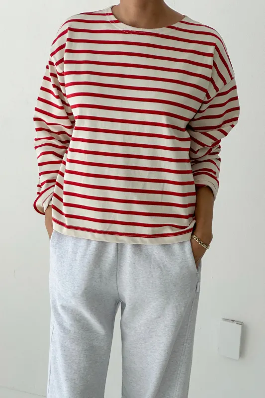 Sailor Top - Red Stripe sold by Le Bon Shoppe
