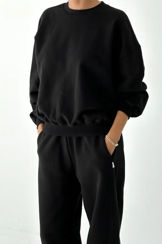 French Terry Core Sweatshirt - Black sold by Le Bon Shoppe