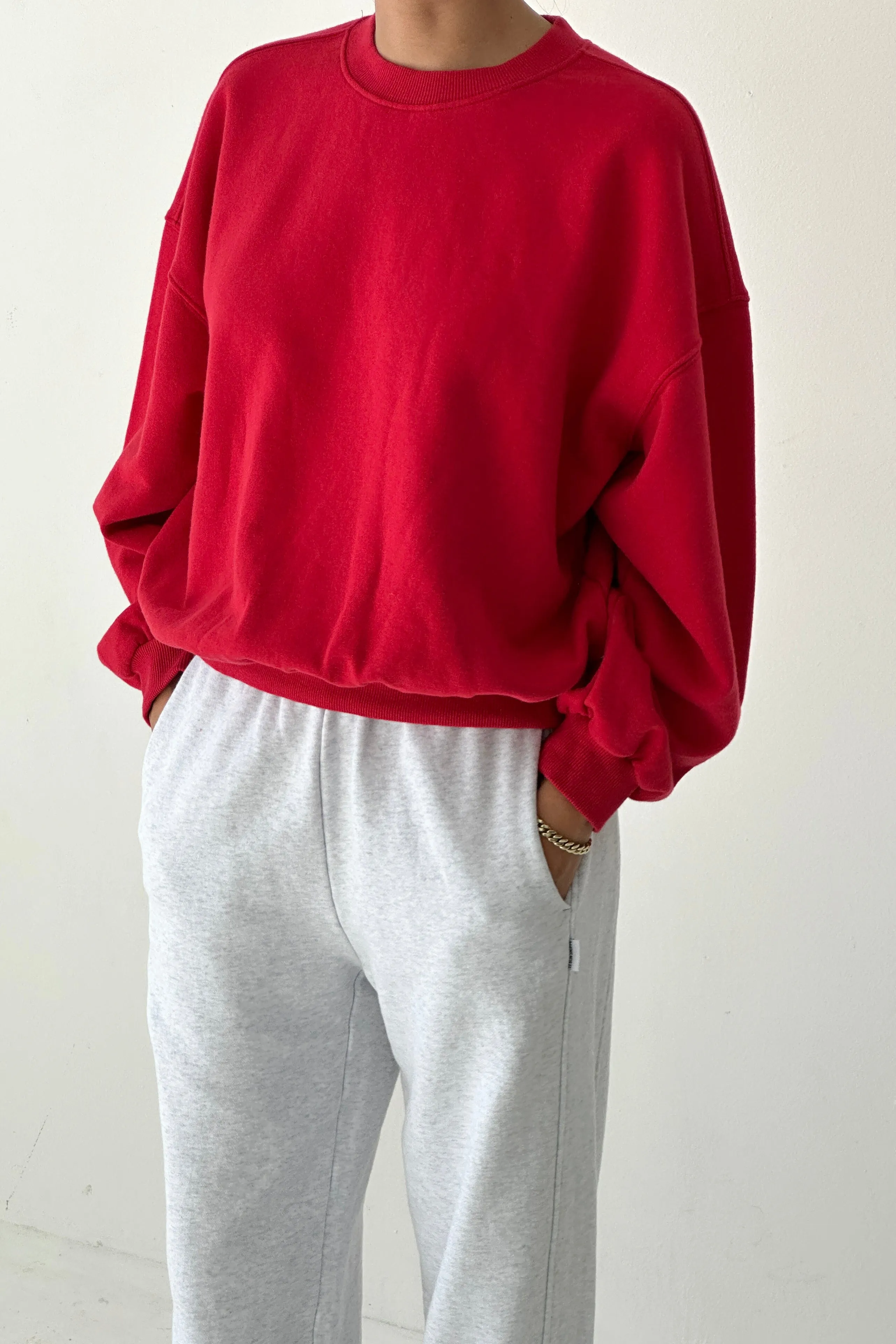 French Terry Core Sweatshirt - Red Tulip sold by Le Bon Shoppe